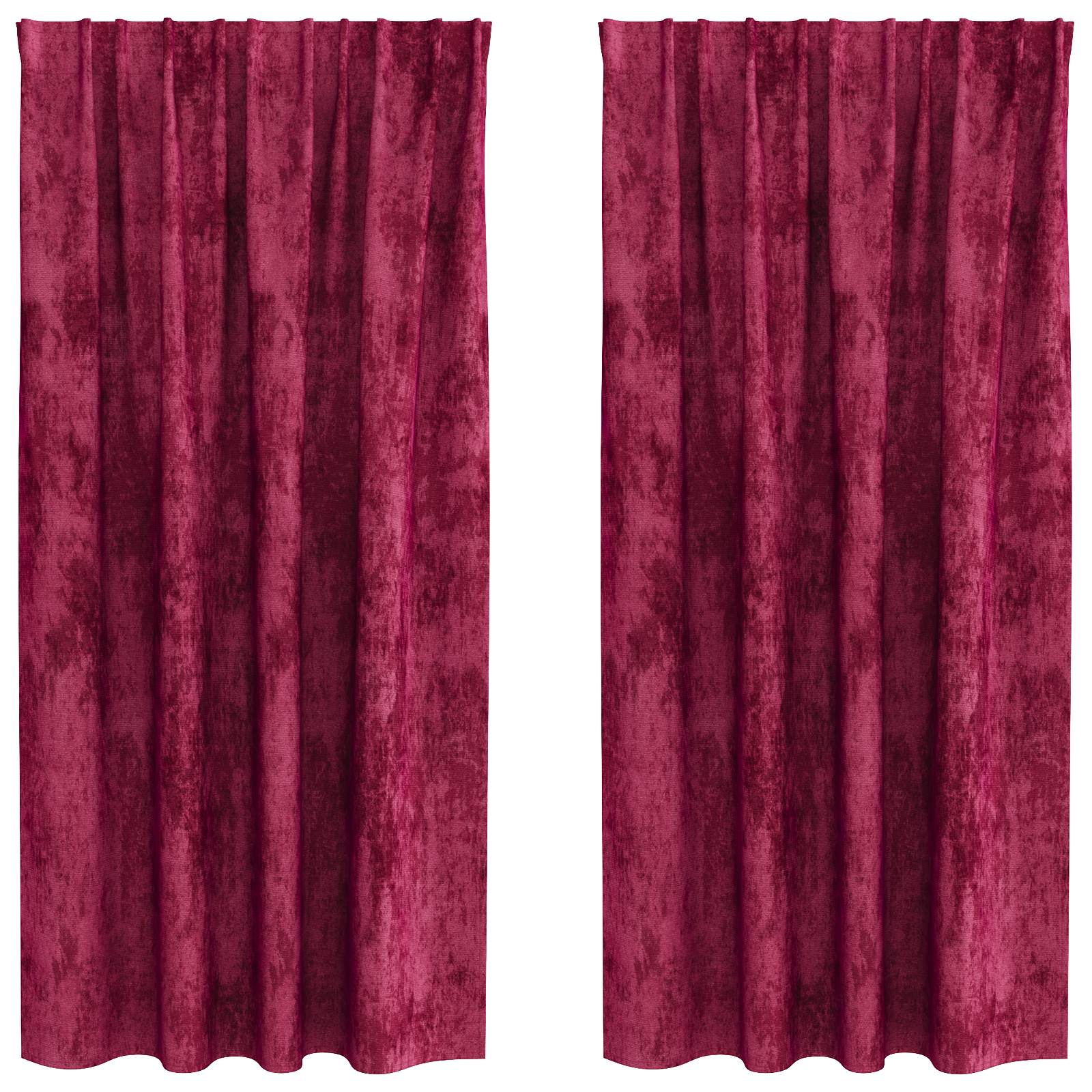 Velvet Curtains 2 pcs with Eyelets Wine Red 175x140 cm - Image 2