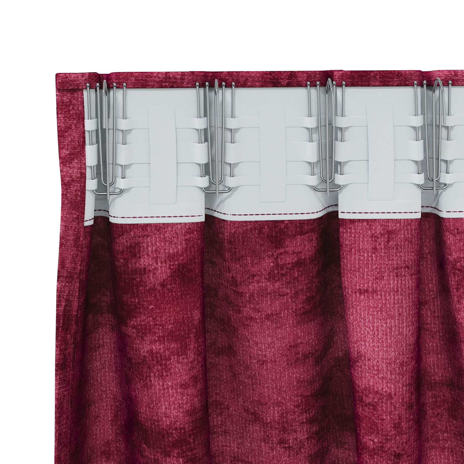 Aksominės užuolaidos 2 vnt su kišenėmis burgundijos raudona 260x140 cm - Image 4