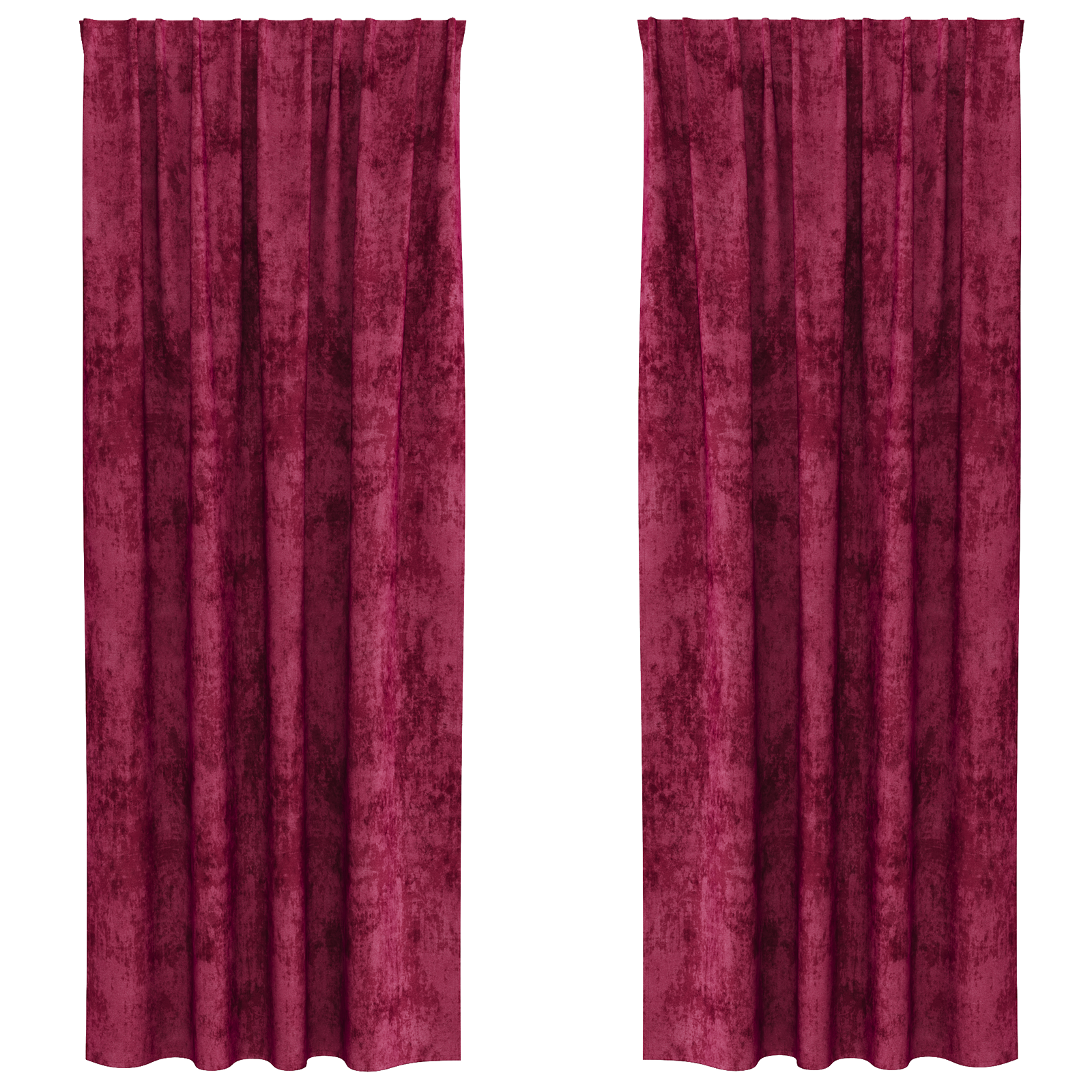 Aksominės užuolaidos 2 vnt su kišenėmis burgundijos raudona 260x140 cm - Image 2