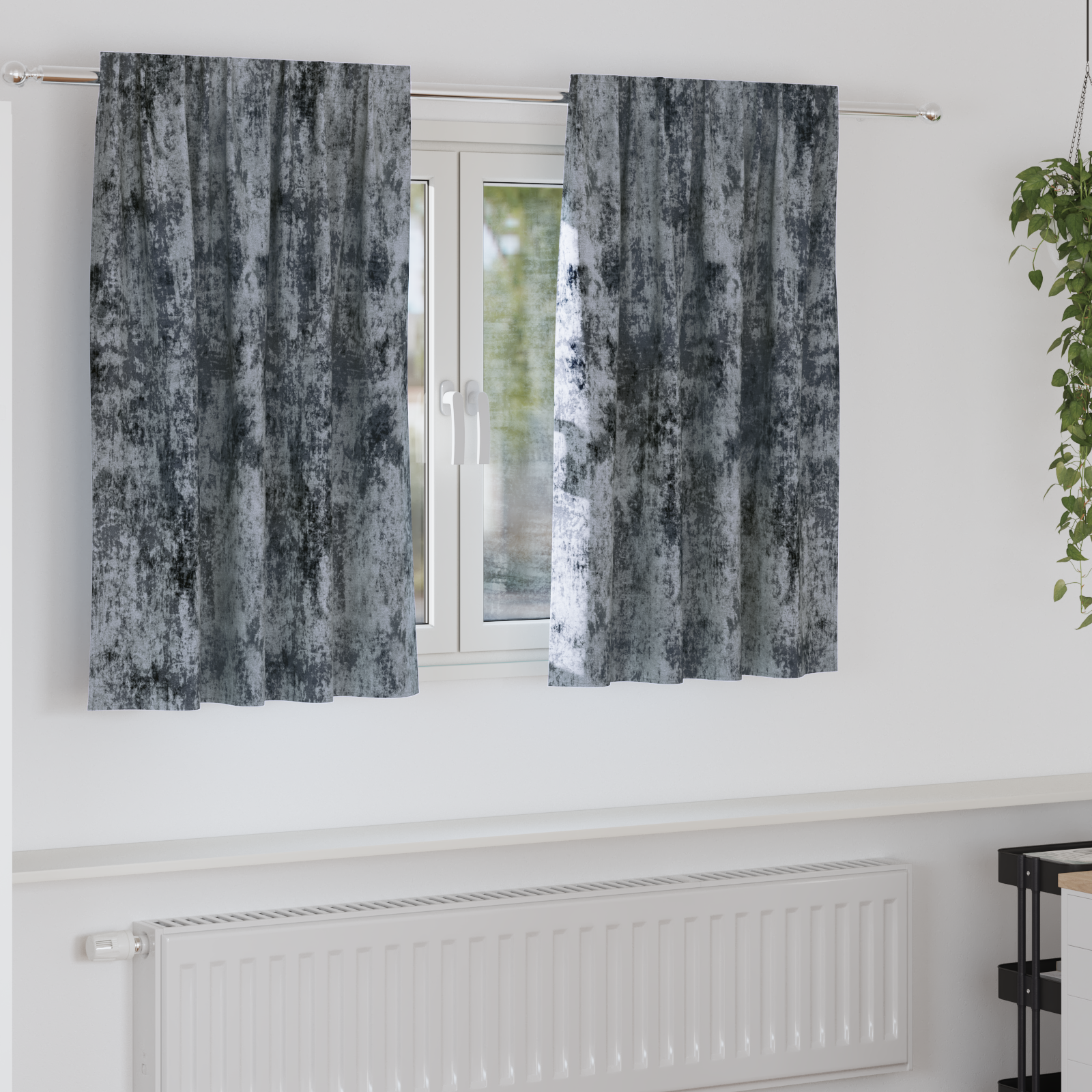 Velvet Curtains 2 pcs with Eyelets Silver Grey 140x140 cm