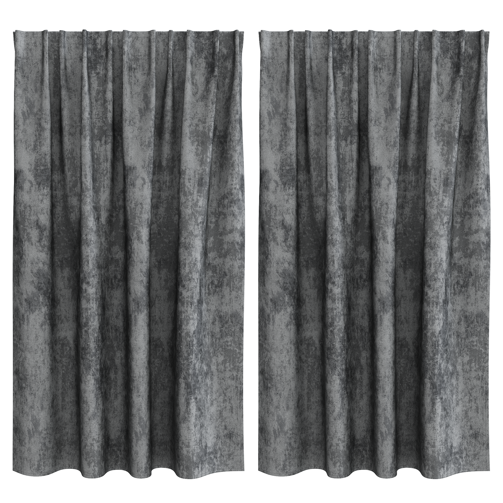 Velvet Curtains 2 pcs with Eyelets Grey 140x140 cm - Image 2
