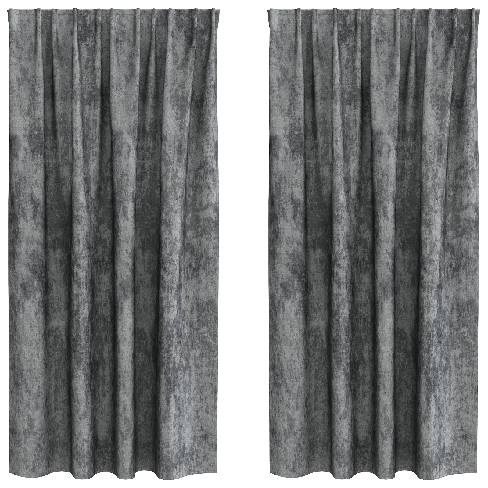 Velvet Curtains 2 pcs with Eyelets Grey 175x140 cm - Image 2
