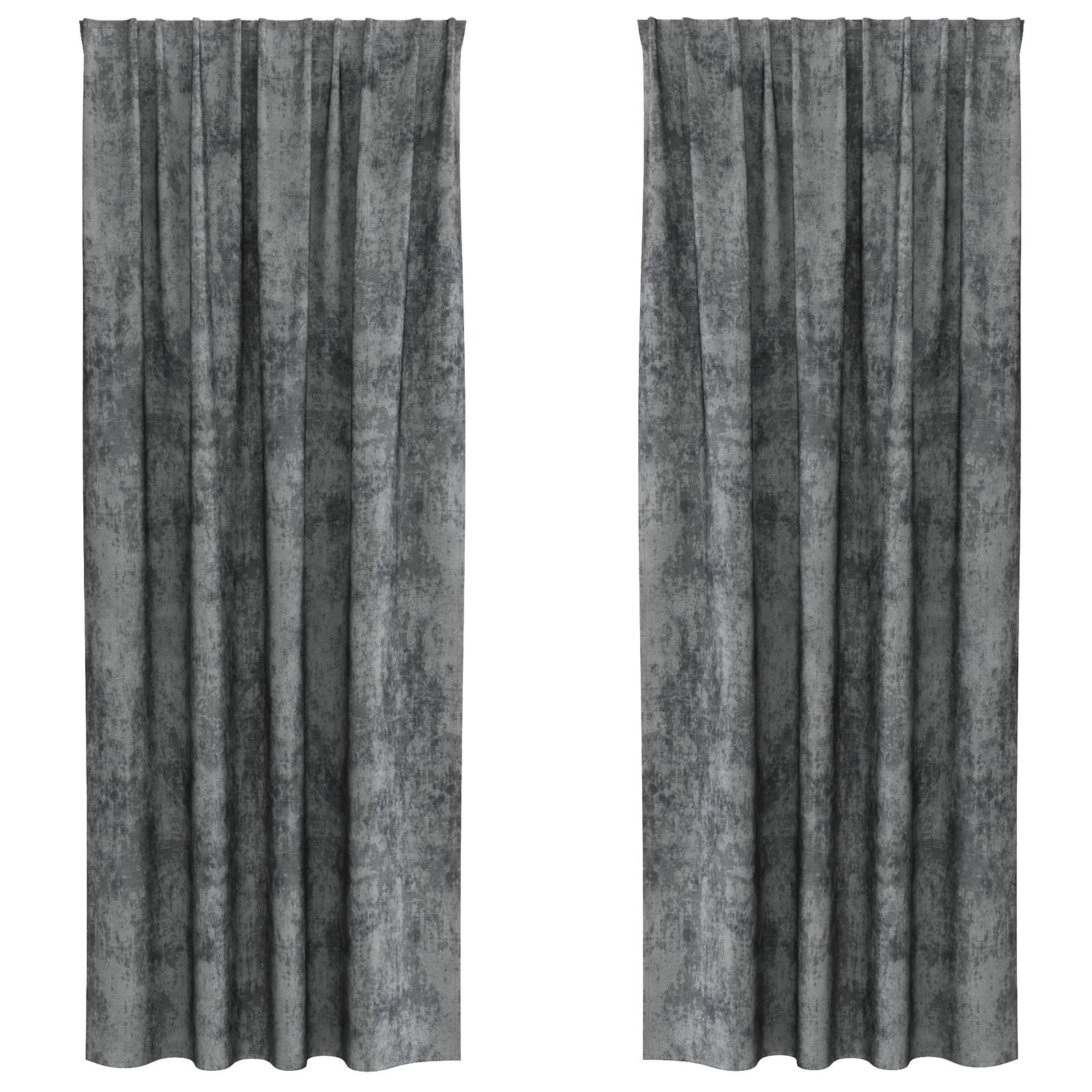 Velvet Curtains 2 pcs with Eyelets Grey 245x140 cm - Image 2