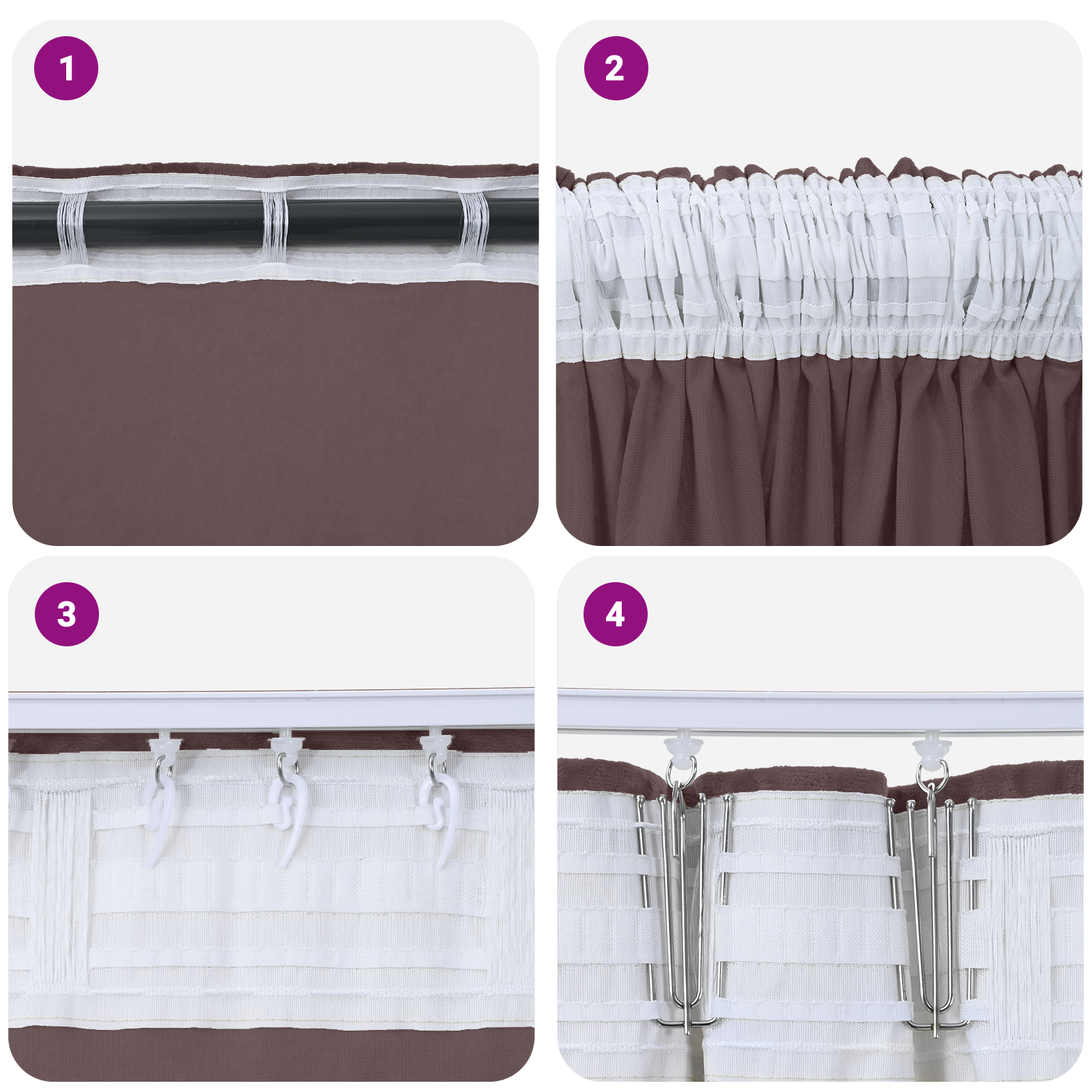 Velvet Curtains 2 pcs with Eyelets Brown 260x140 cm - Image 6