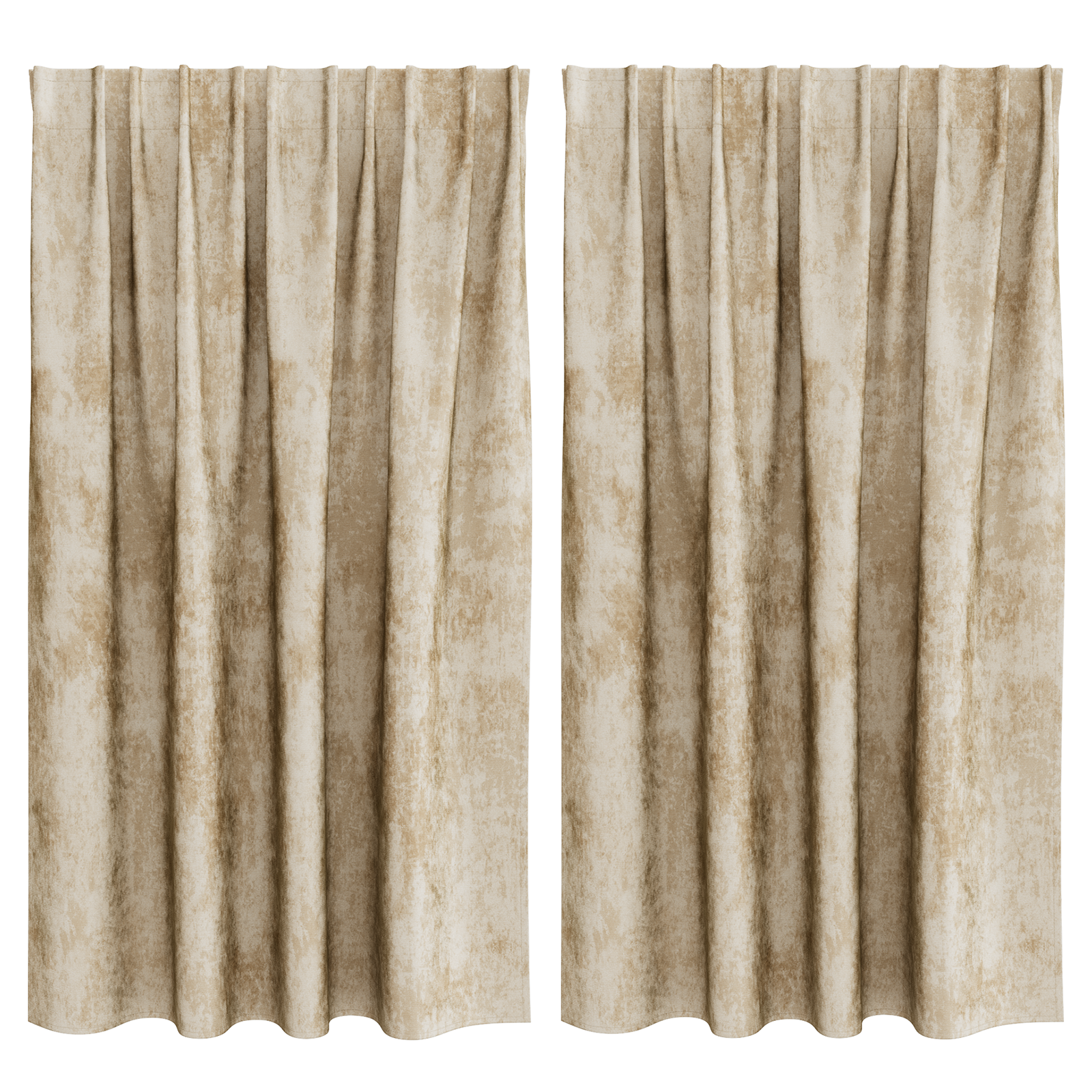 Velvet Curtains 2 pcs with Eyelets Cream 140x140 cm - Image 2