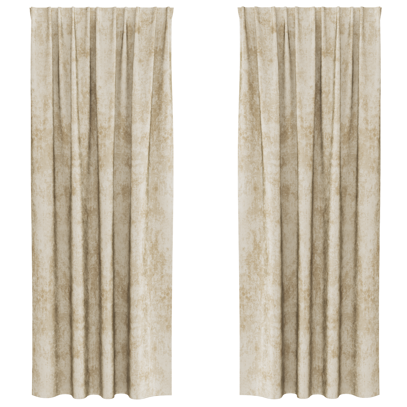 Velvet Curtains 2 pcs with Eyelets Cream 225x140 cm - Image 2