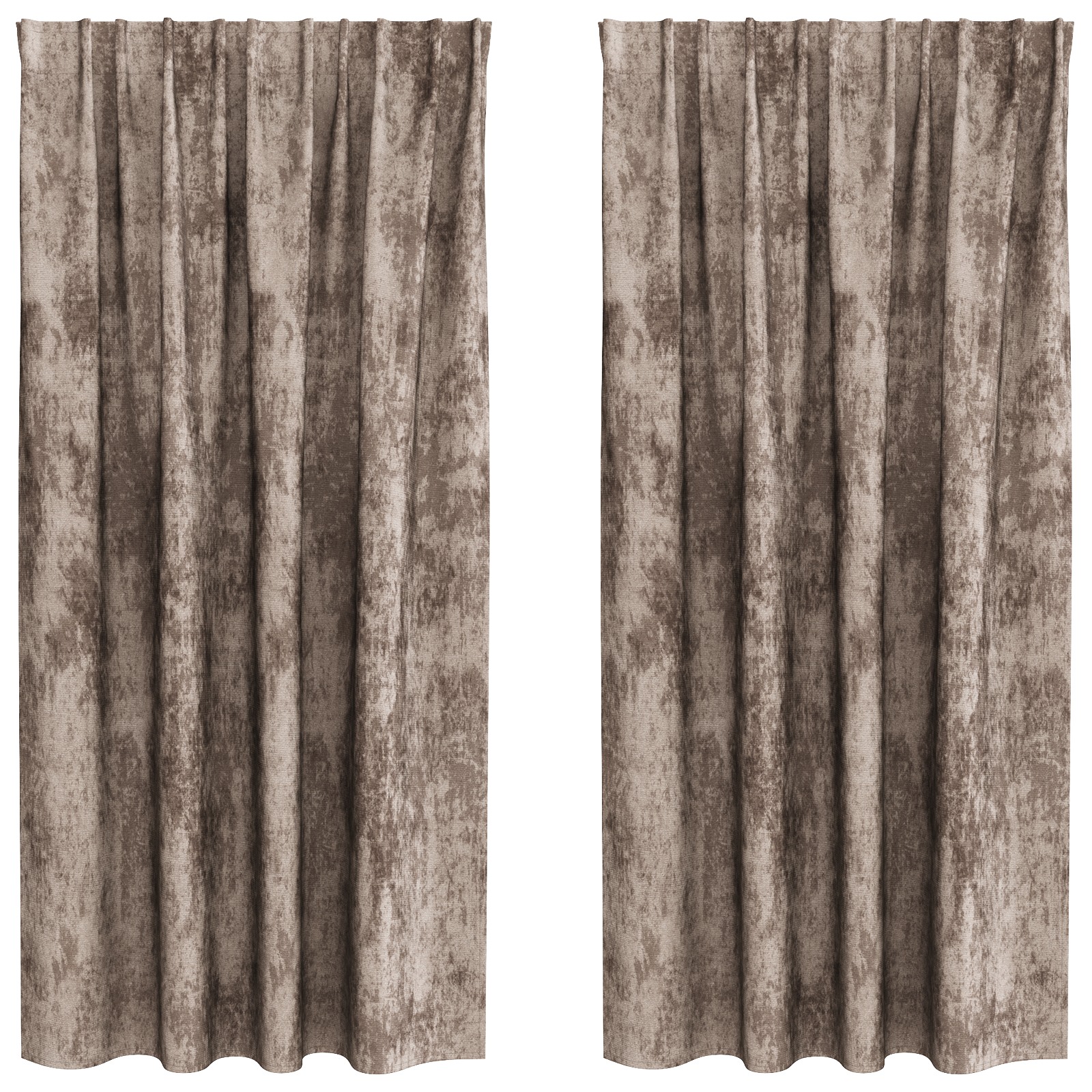 Velvet Curtains 2 pcs with Eyelets Cappuccino 175x140 cm - Image 2