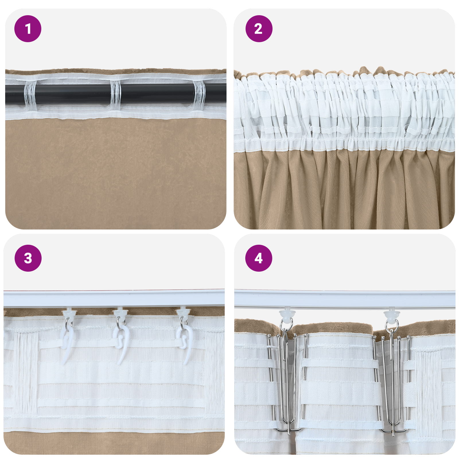 Velvet Curtains 2 pcs with Eyelets Champagne 245x140 cm - Image 6