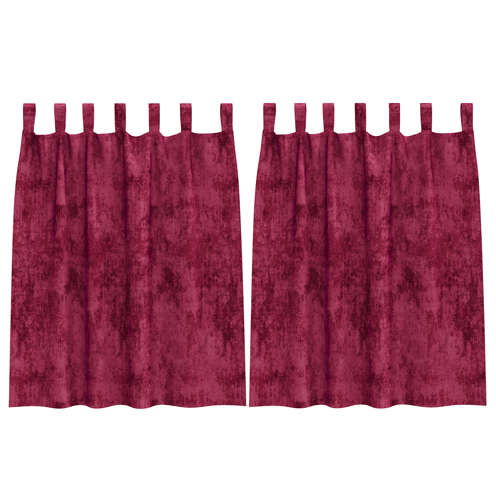 Velvet Curtains Wine Red Polyester 140 x 140 cm Decorative Inlays - Image 2