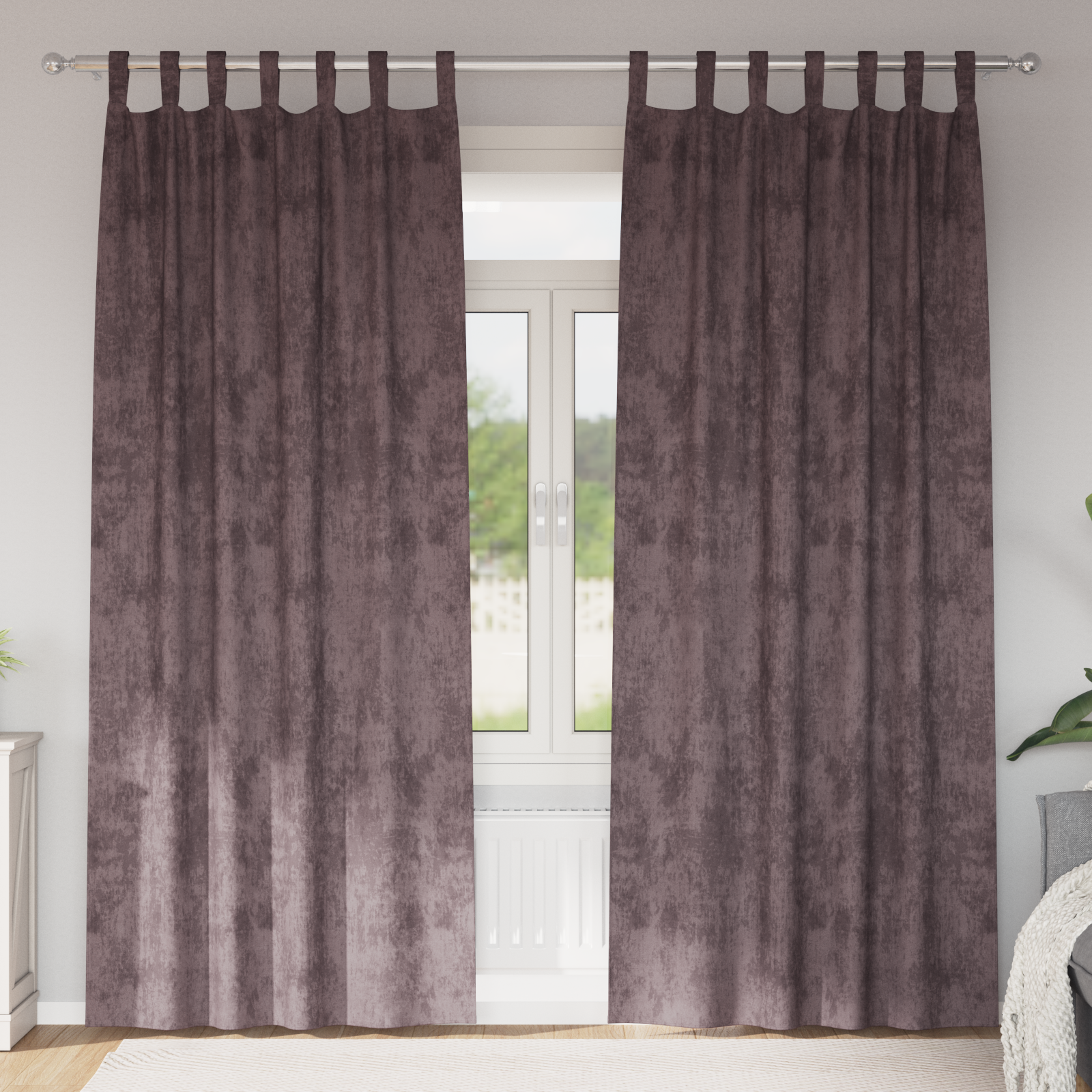 Velvet Curtains 2 pcs with Eyelets Brown 225x140 cm
