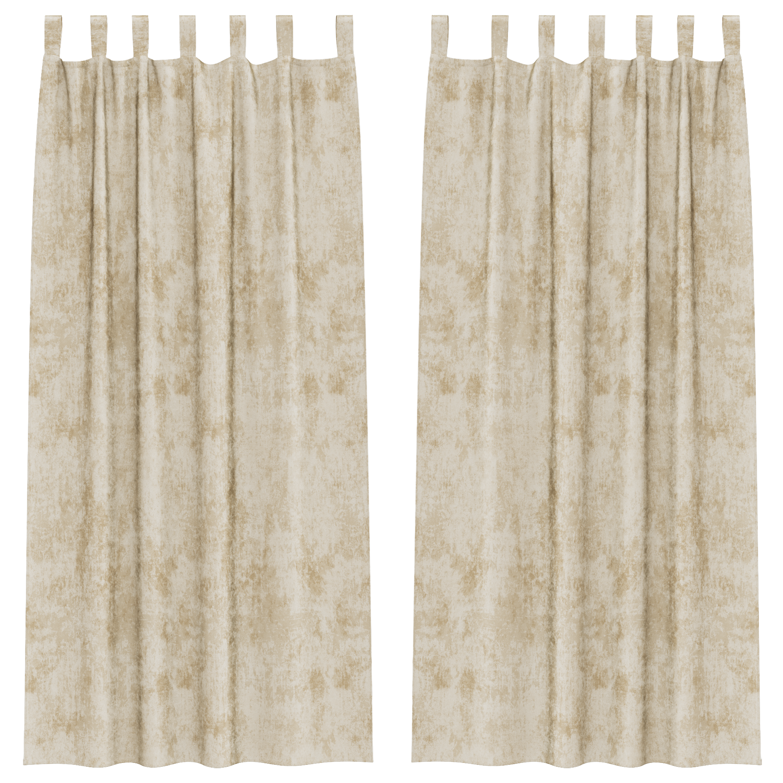 Velvet Curtains 2 pcs with Eyelets Cream 225x140 cm - Image 2