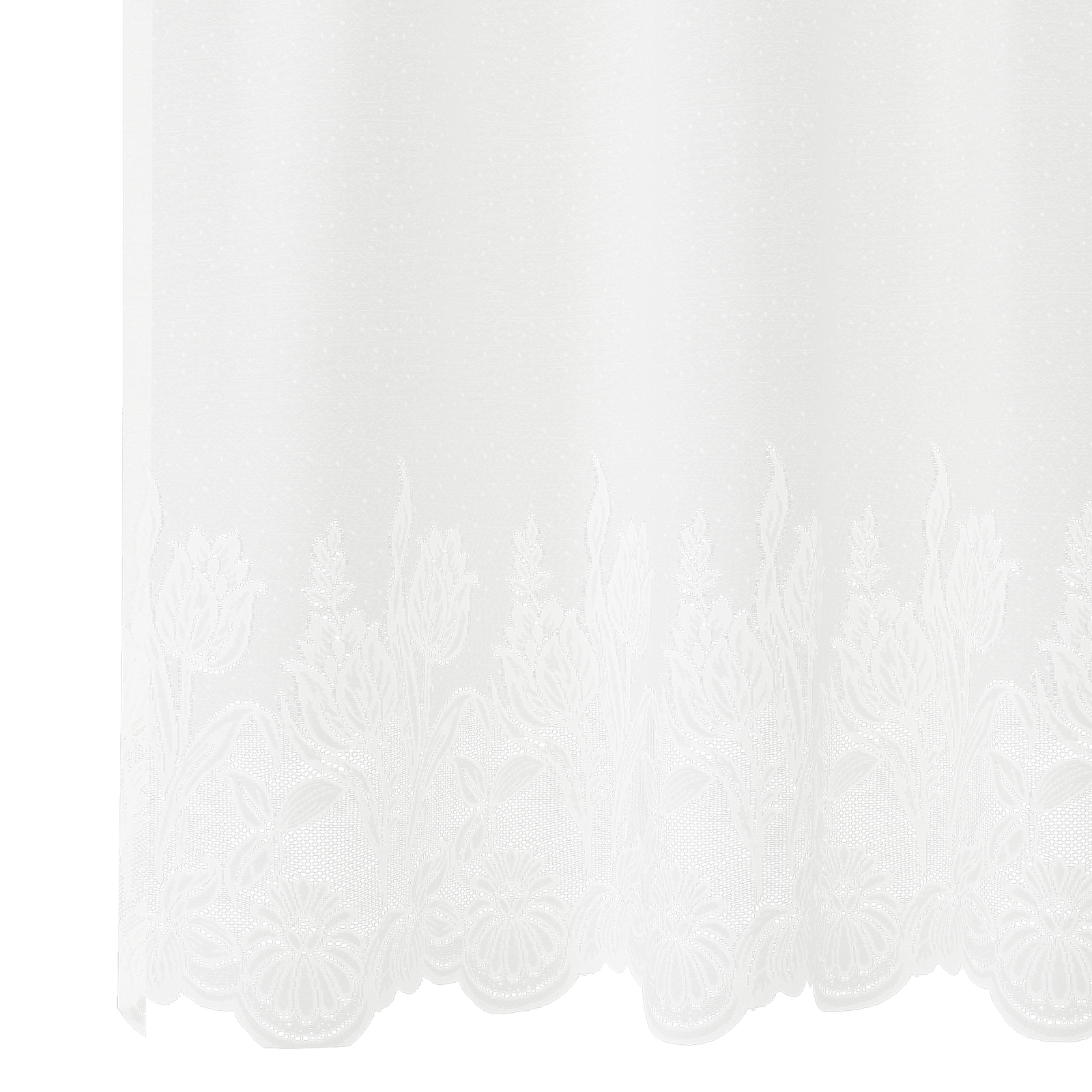 Kantgordijn met gordijnen Bloemen Wit 180 x 150 cm Polyester