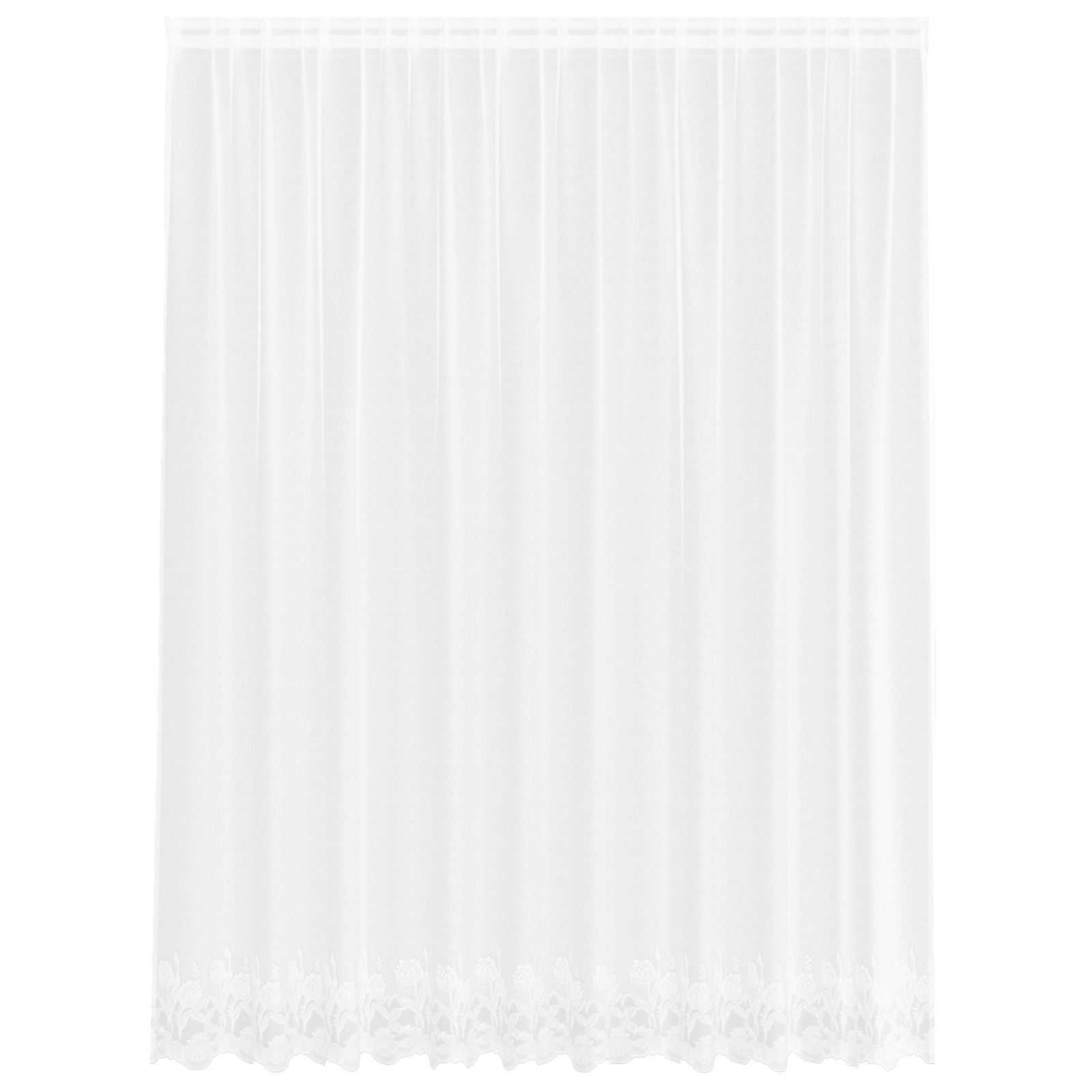 Kantgordijn met gordijnen Bloemen Wit 240 x 300 cm Polyester