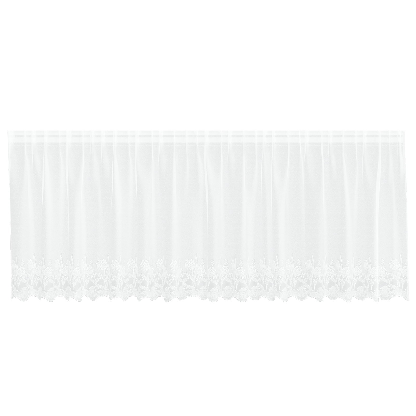 Kantgordijn met gordijnen Bloemen Wit 120 x 400 cm Polyester image 2