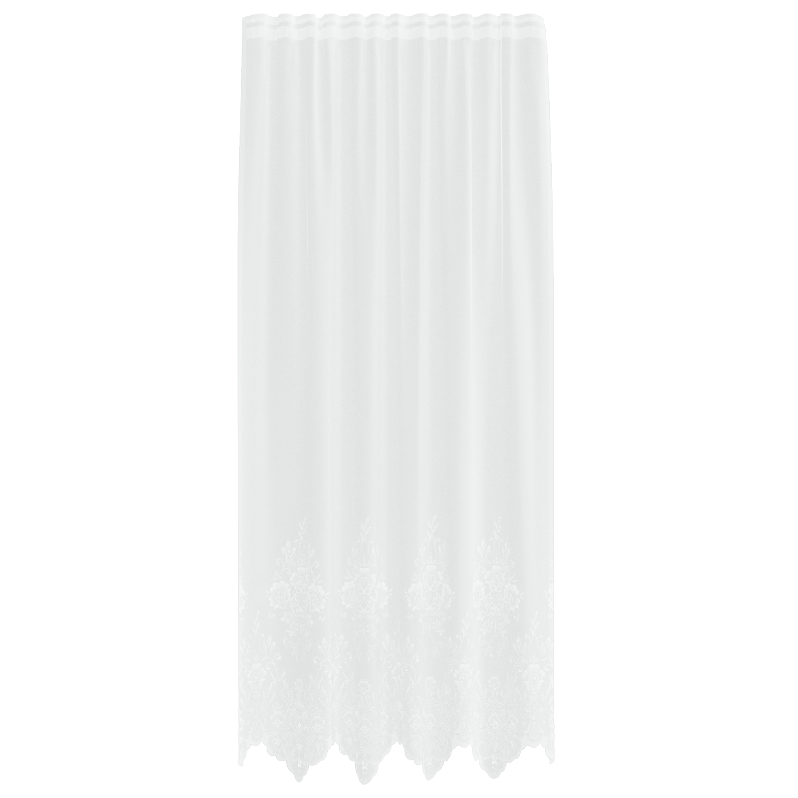 Kantgordijn met gordijnen Bloemen Wit 240 x 150 cm Polyester image 2