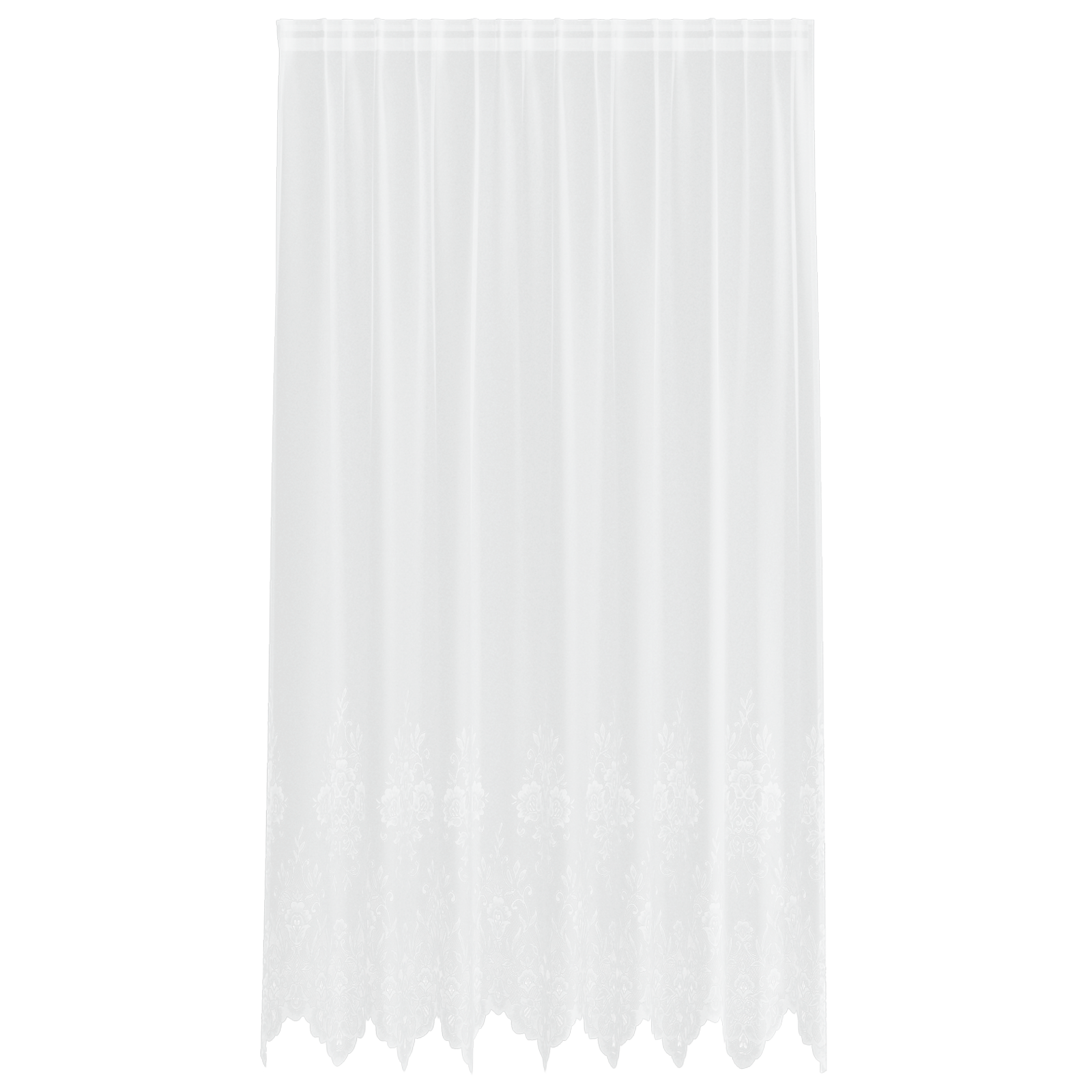 Kantgordijn met gordijnen Bloemen Wit 245 x 200 cm Polyester