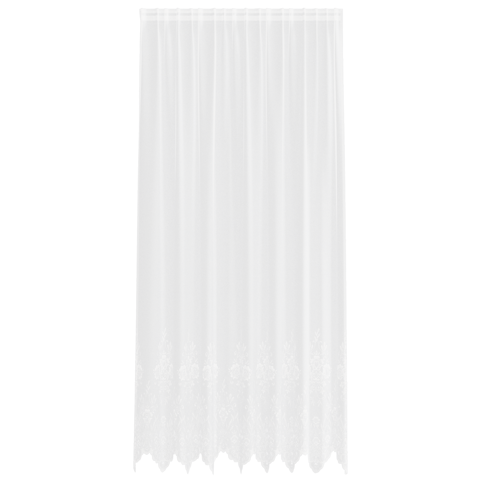 Kantgordijn met gordijnen Bloemen Wit 280 x 200 cm Polyester