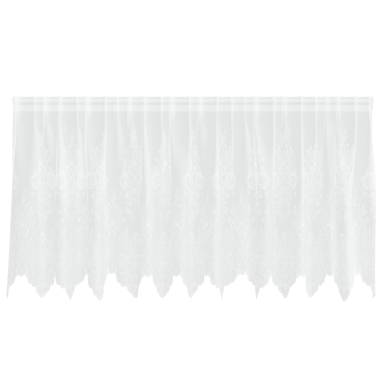Kantgordijn met gordijnen Bloemen Wit 120 x 300 cm Polyester
