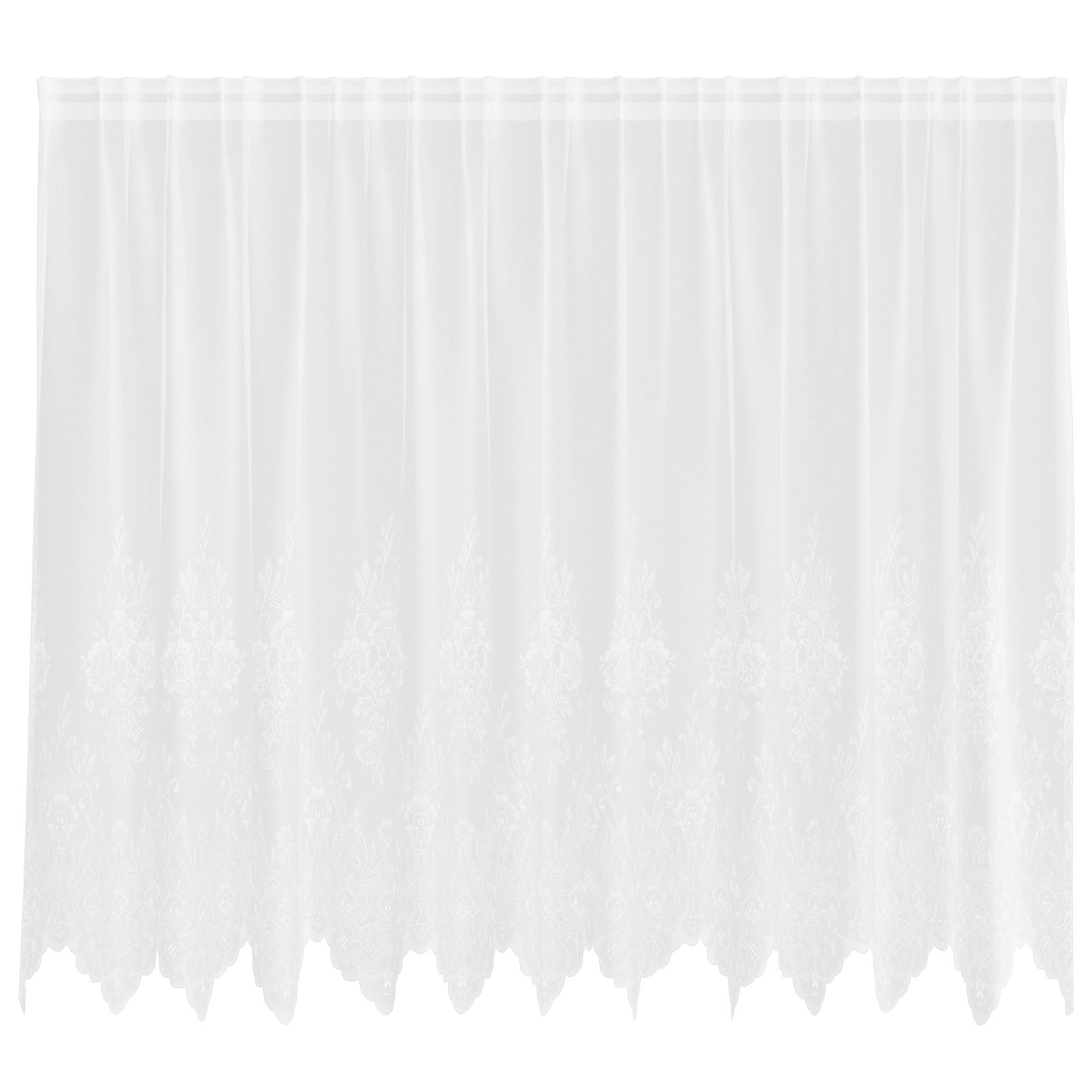 Kantgordijn met gordijnen Bloemen Wit 180 x 300 cm Polyester image 2