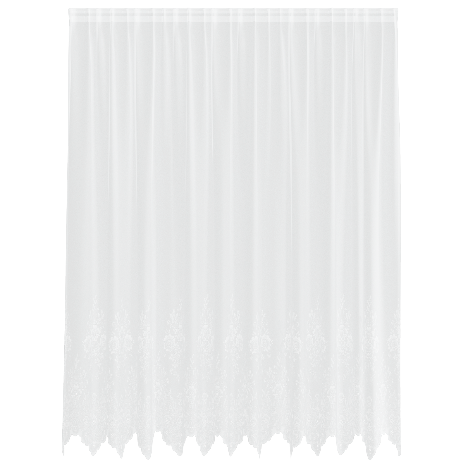 Kantgordijn met gordijnen Bloemen Wit 220 x 300 cm Polyester image 2