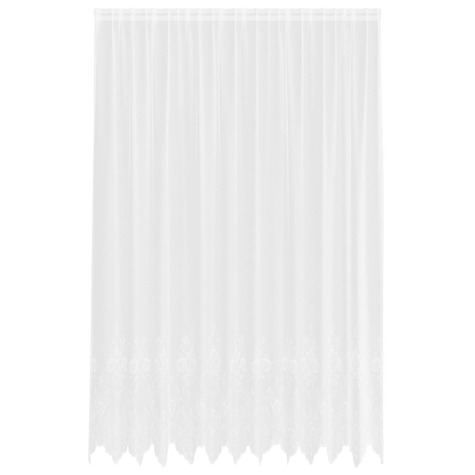 Kantgordijn met gordijnen Bloemen Wit 260 x 300 cm Polyester image 2