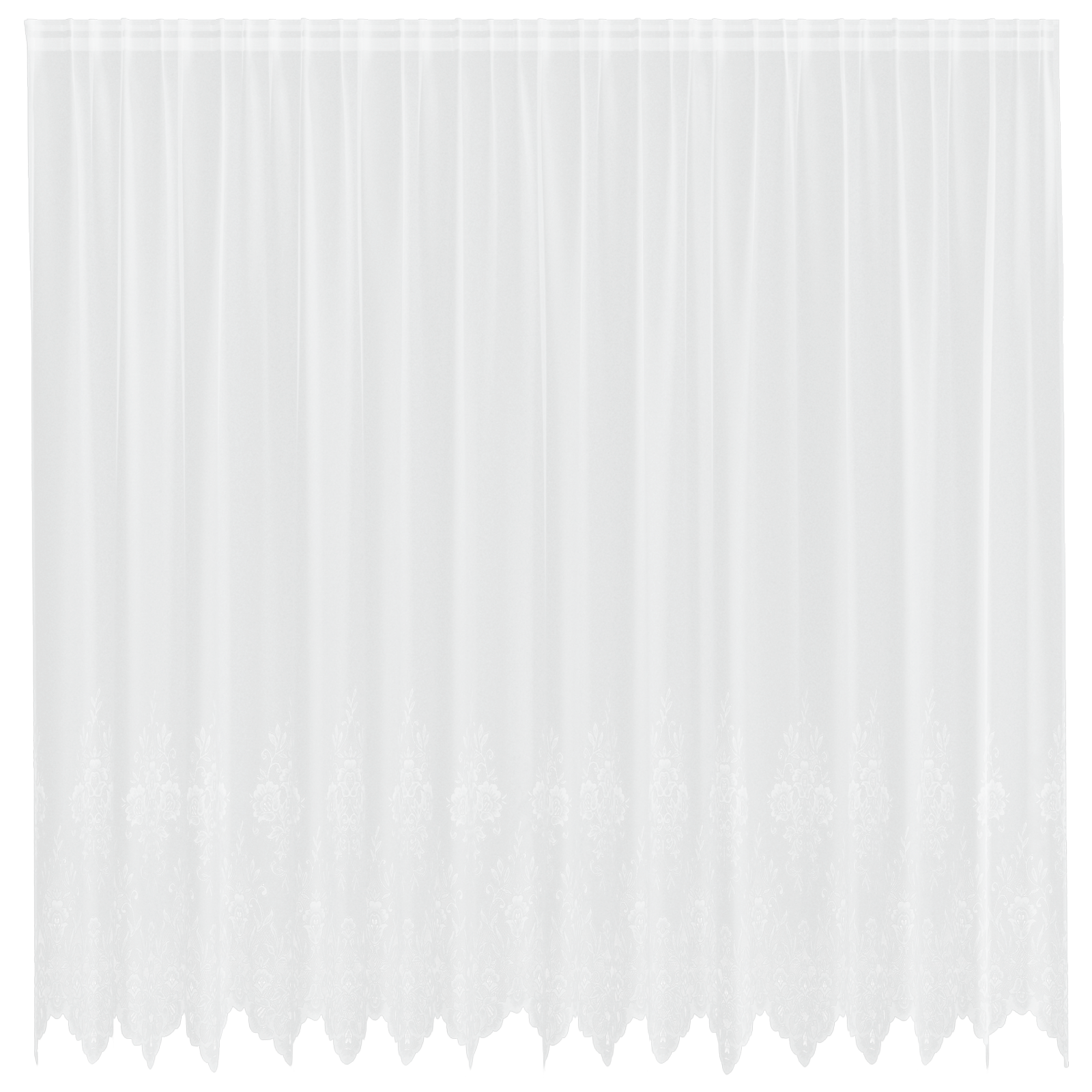 Kantgordijn met gordijnen Bloemen Wit 240 x 400 cm Polyester image 2