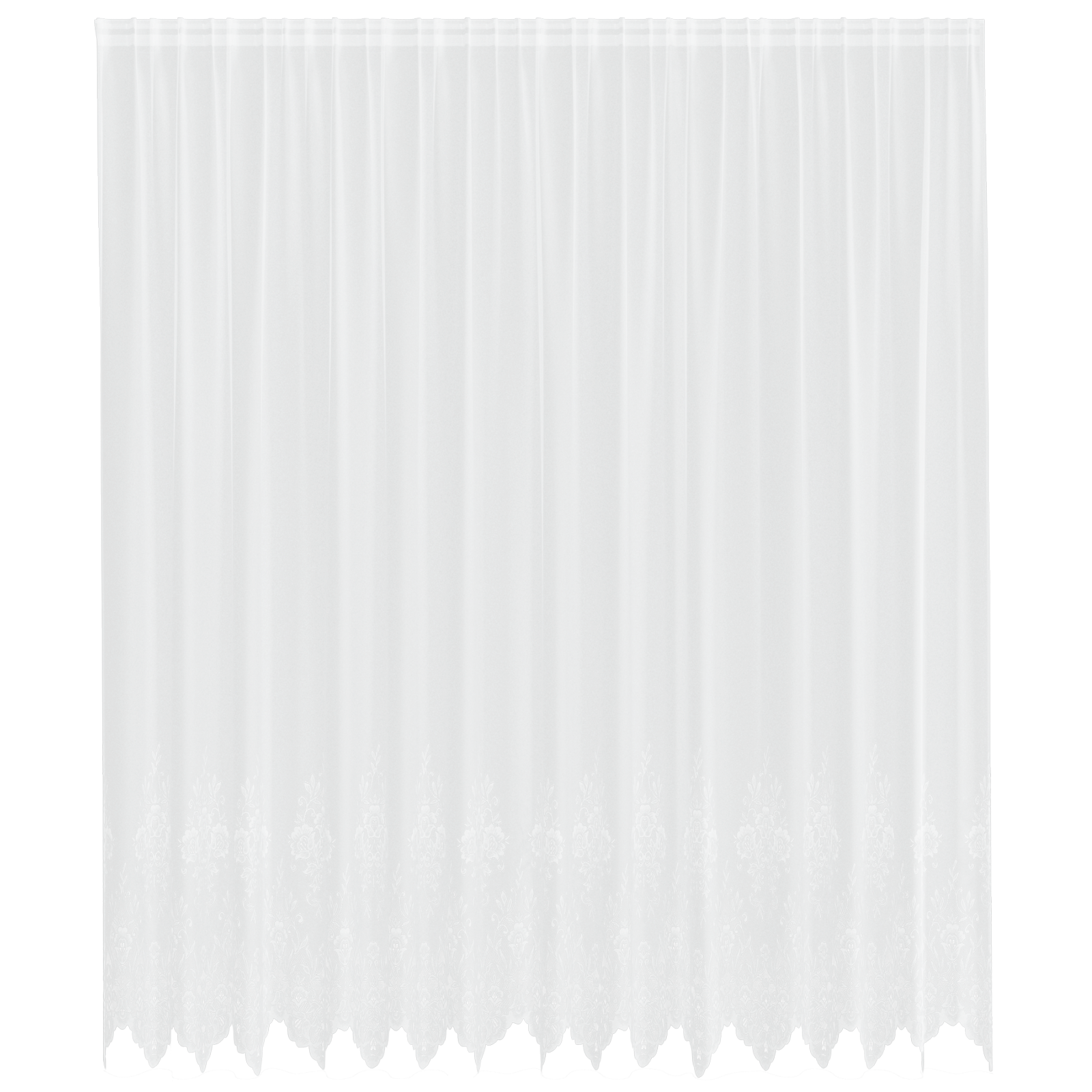 Kantgordijn met gordijnen Bloemen Wit 260 x 400 cm Polyester image 2