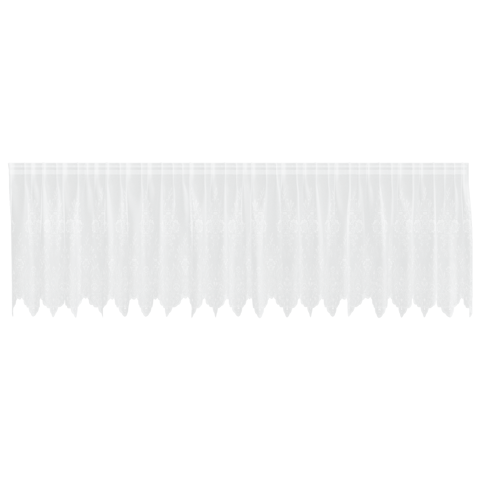 Kantgordijn met gordijnen Bloemen Wit 100 x 500 cm Polyester image 2