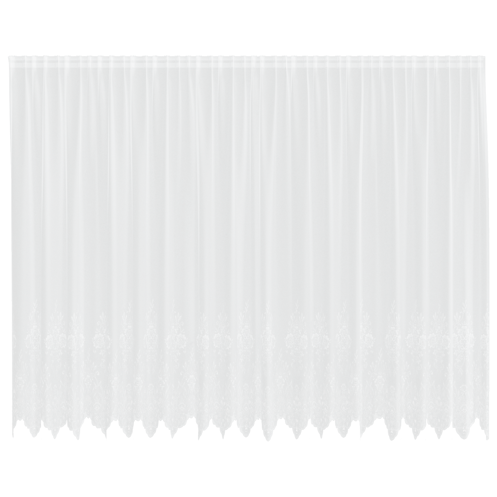 Kantgordijn met gordijnen Bloemen Wit 220 x 500 cm Polyester image 2