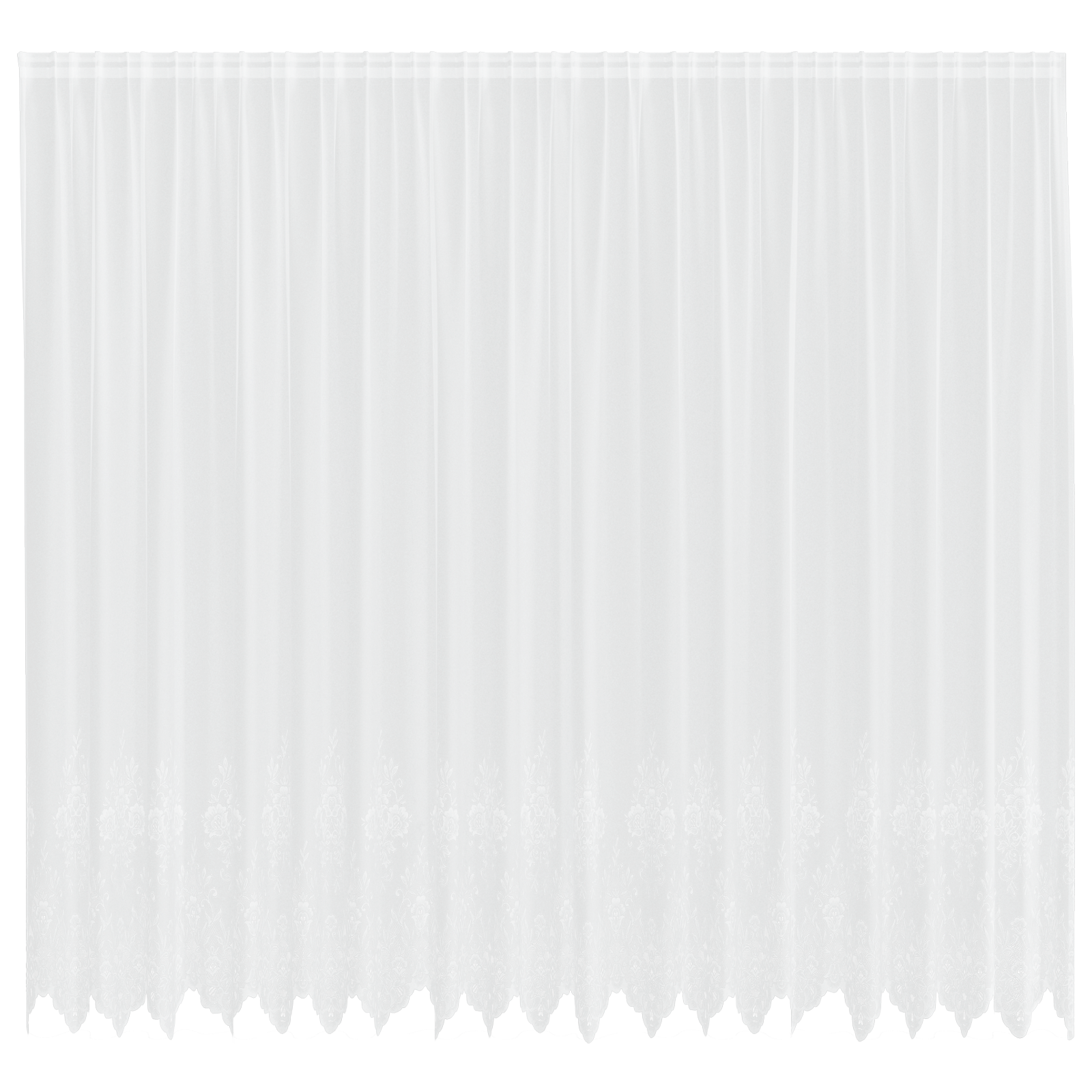 Kantgordijn met gordijnen Bloemen Wit 280 x 500 cm Polyester image 2