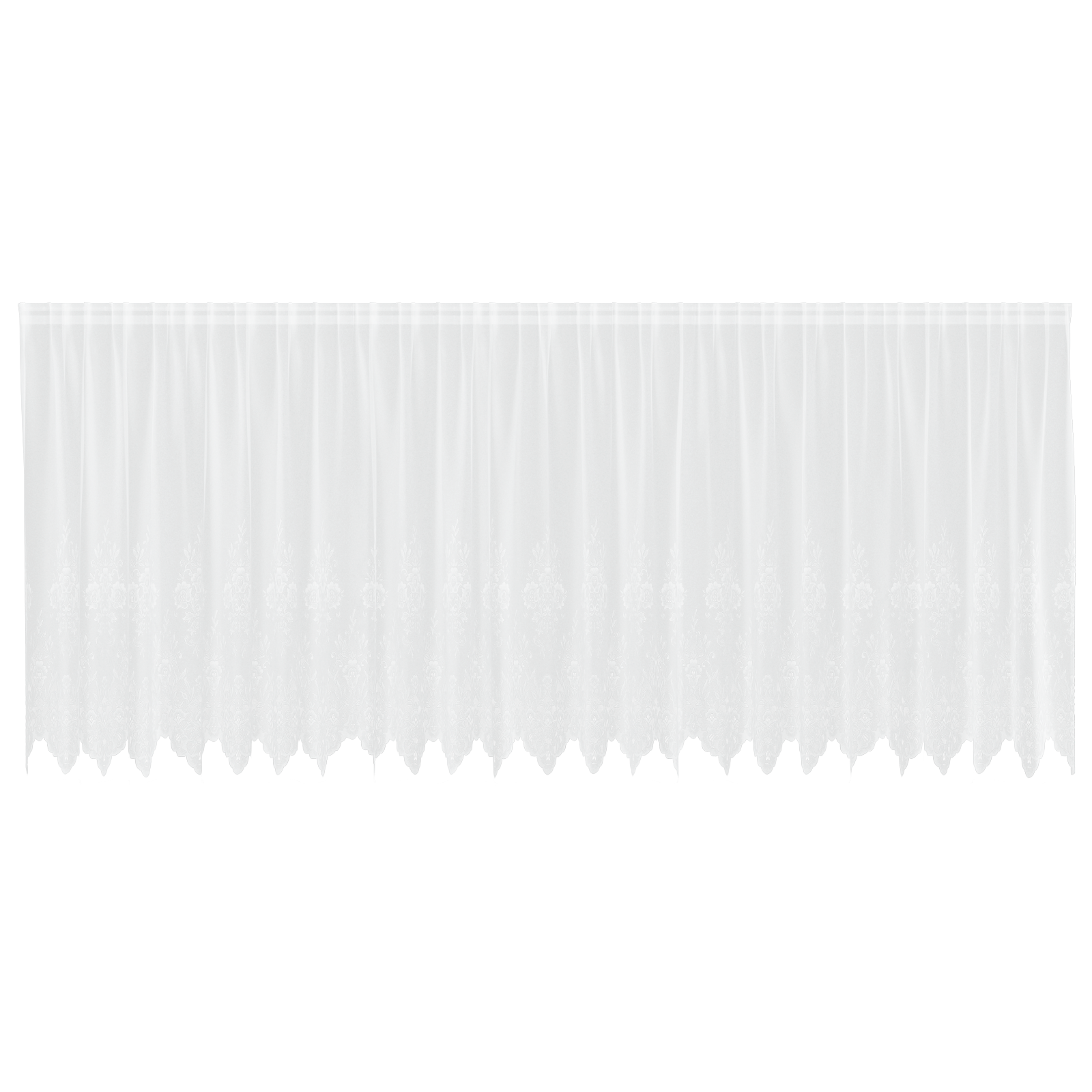 Kantgordijn met gordijnen Bloemen Wit 180 x 600 cm Polyester image 2