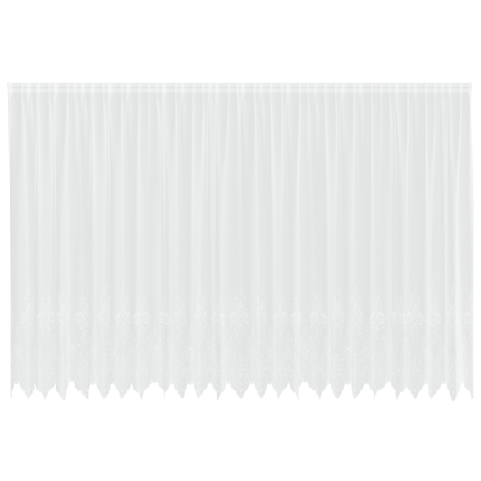 Kantgordijn met gordijnen Bloemen Wit 240 x 600 cm Polyester
