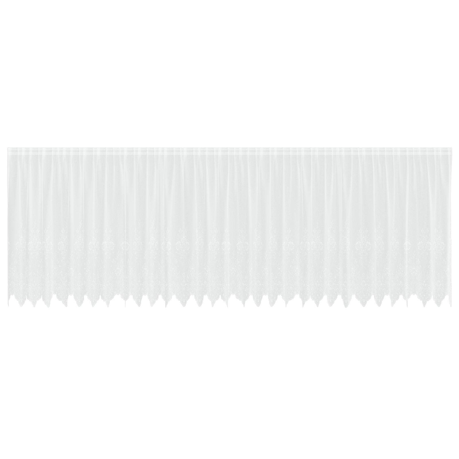 Kantgordijn met gordijnen Bloemen Wit 180 x 750 cm Polyester image 2