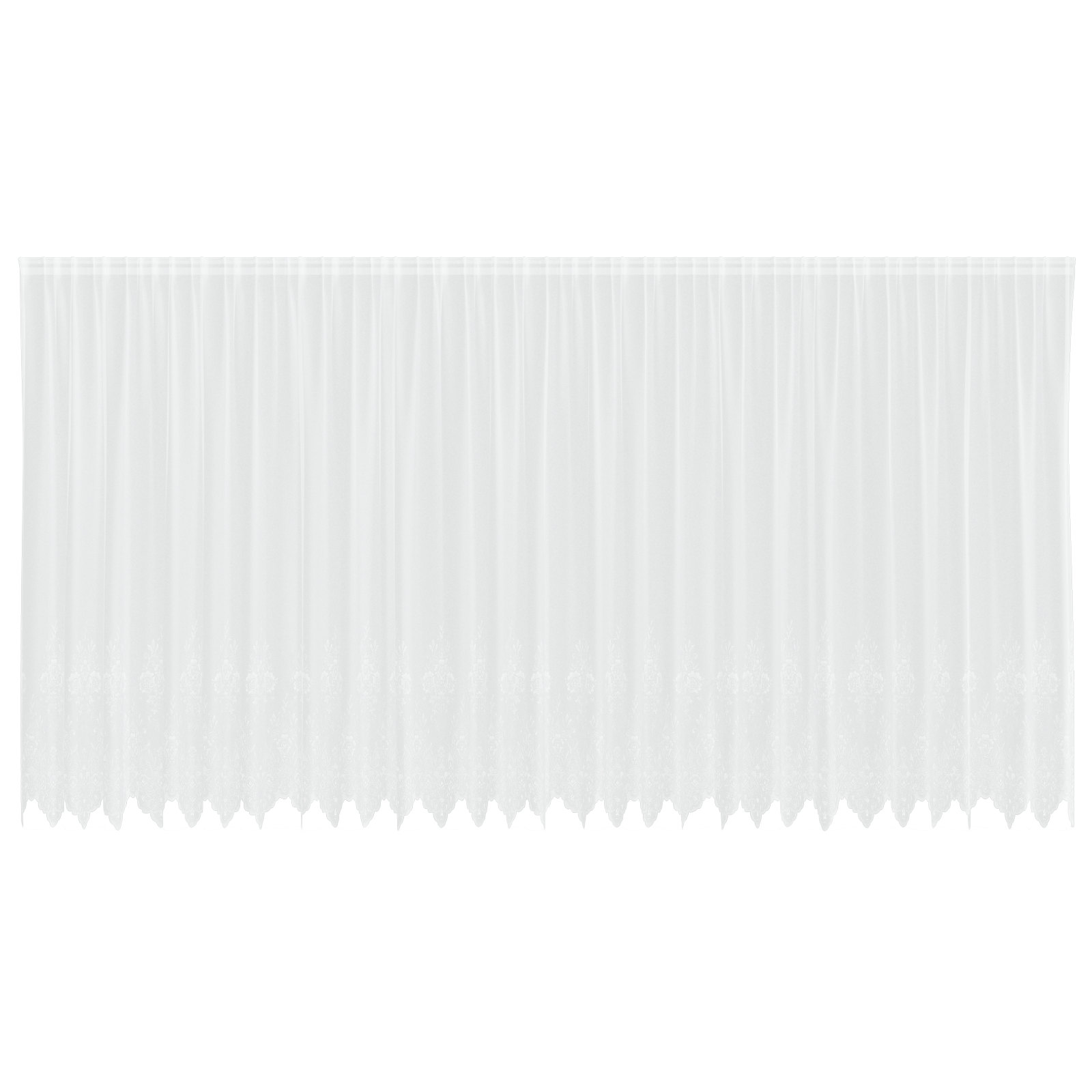 Kantgordijn met gordijnen Bloemen Wit 200 x 750 cm Polyester image 2