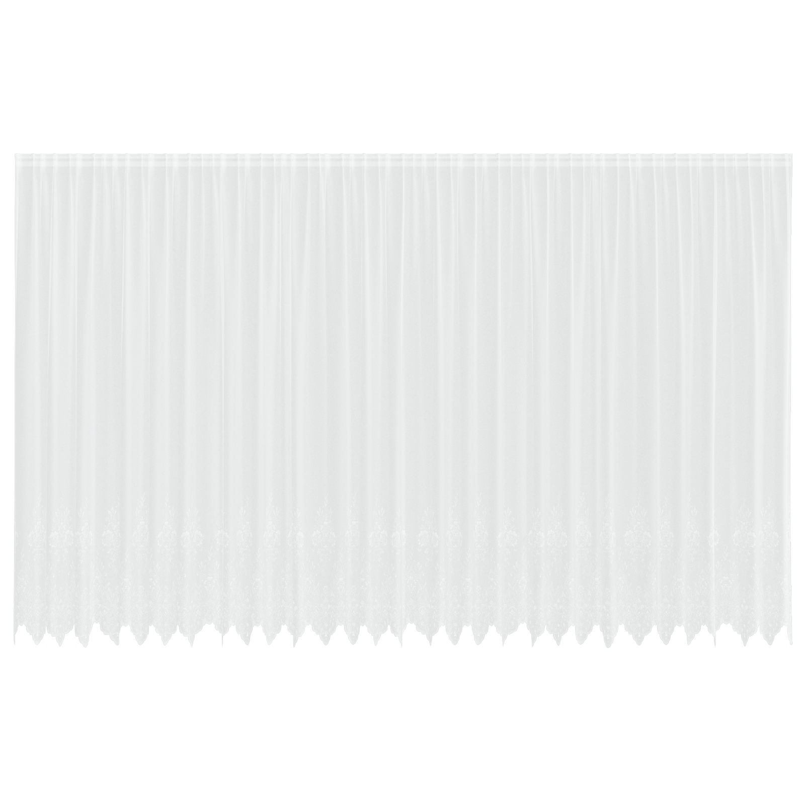 Kantgordijn met gordijnen Bloemen Wit 300 x 750 cm Polyester image 2