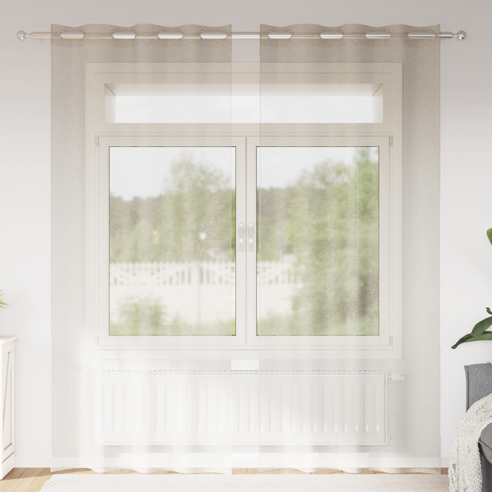Gordijnen met gordijnen 2 pcs Zand 140 x 245 cm Polyester