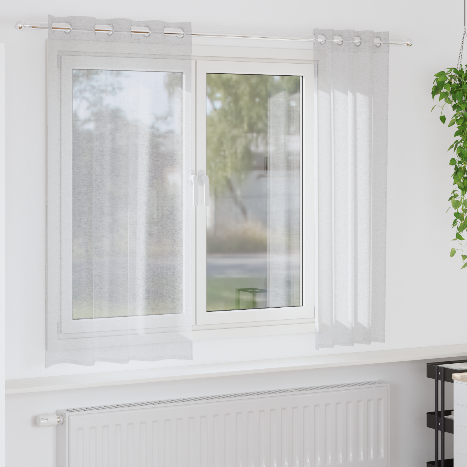 Gordijnen met gordijnen 2 pcs Lichtgrijs 140 x 175 cm Polyester