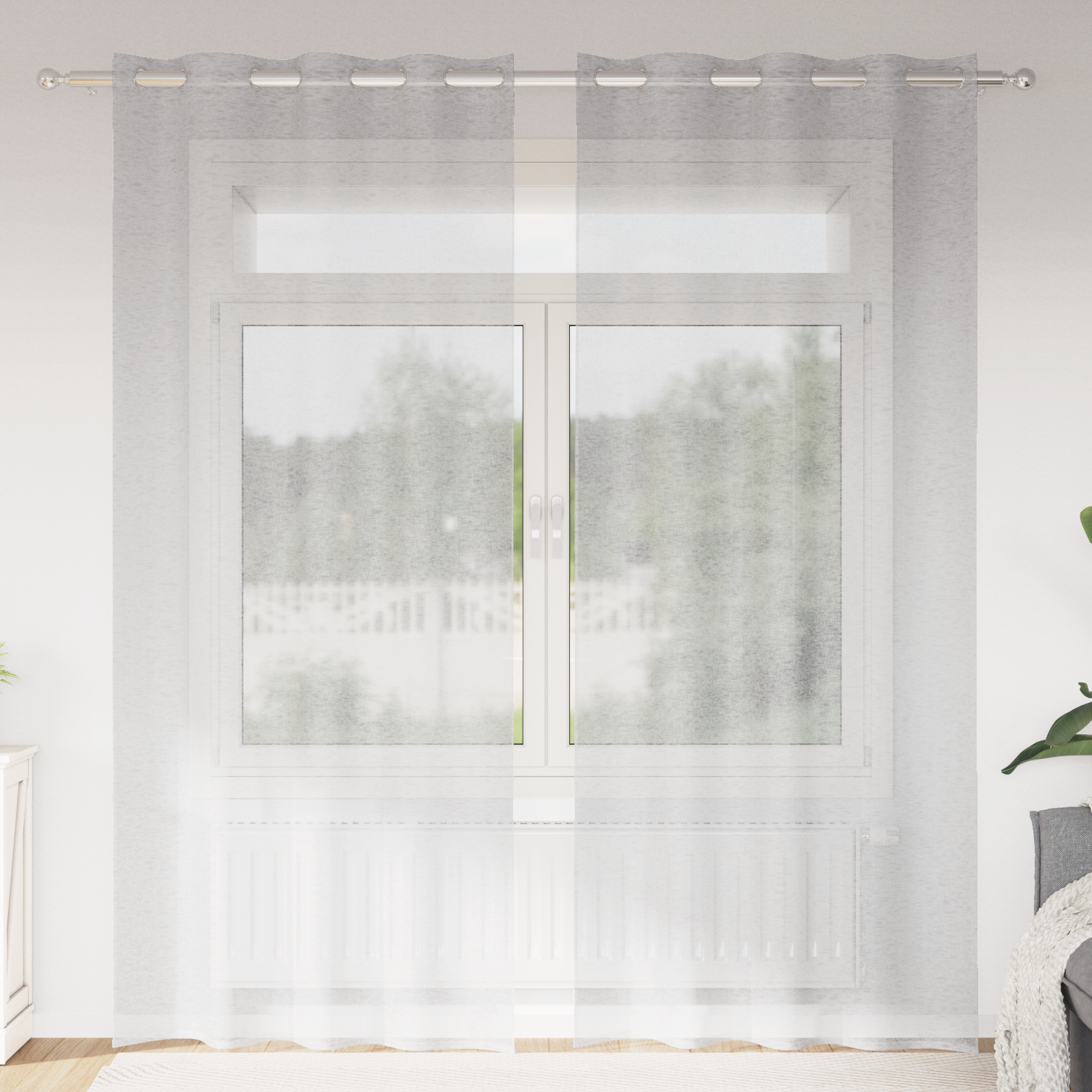 Gordijnen met gordijnen 2 pcs Lichtgrijs 140 x 245 cm Polyester