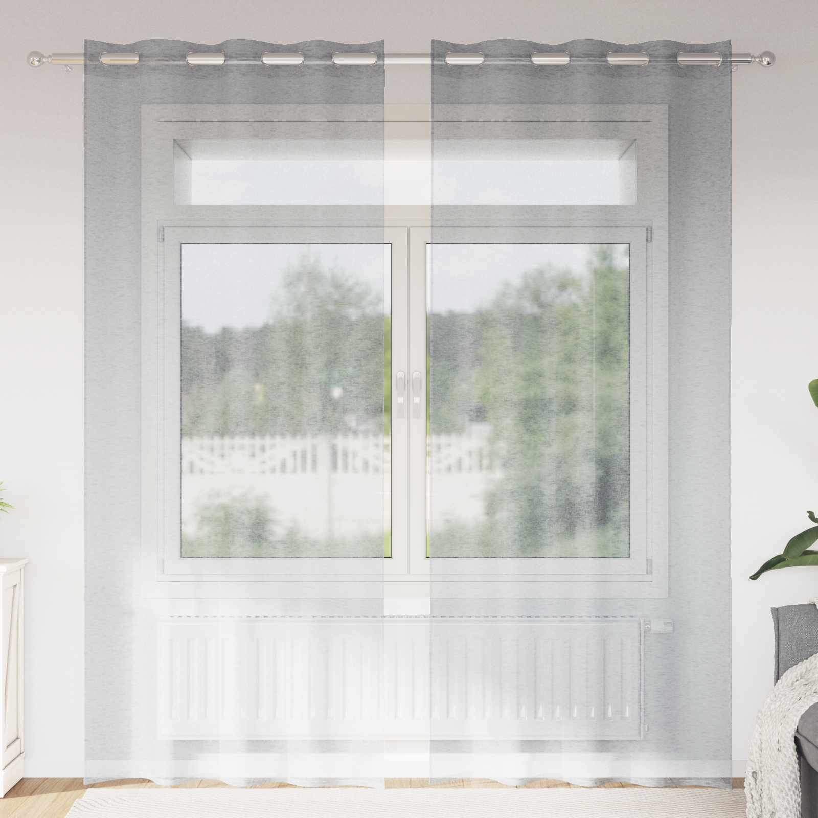 Gordijnen 2 pcs Donkergrijs 140 x 225 cm Polyester