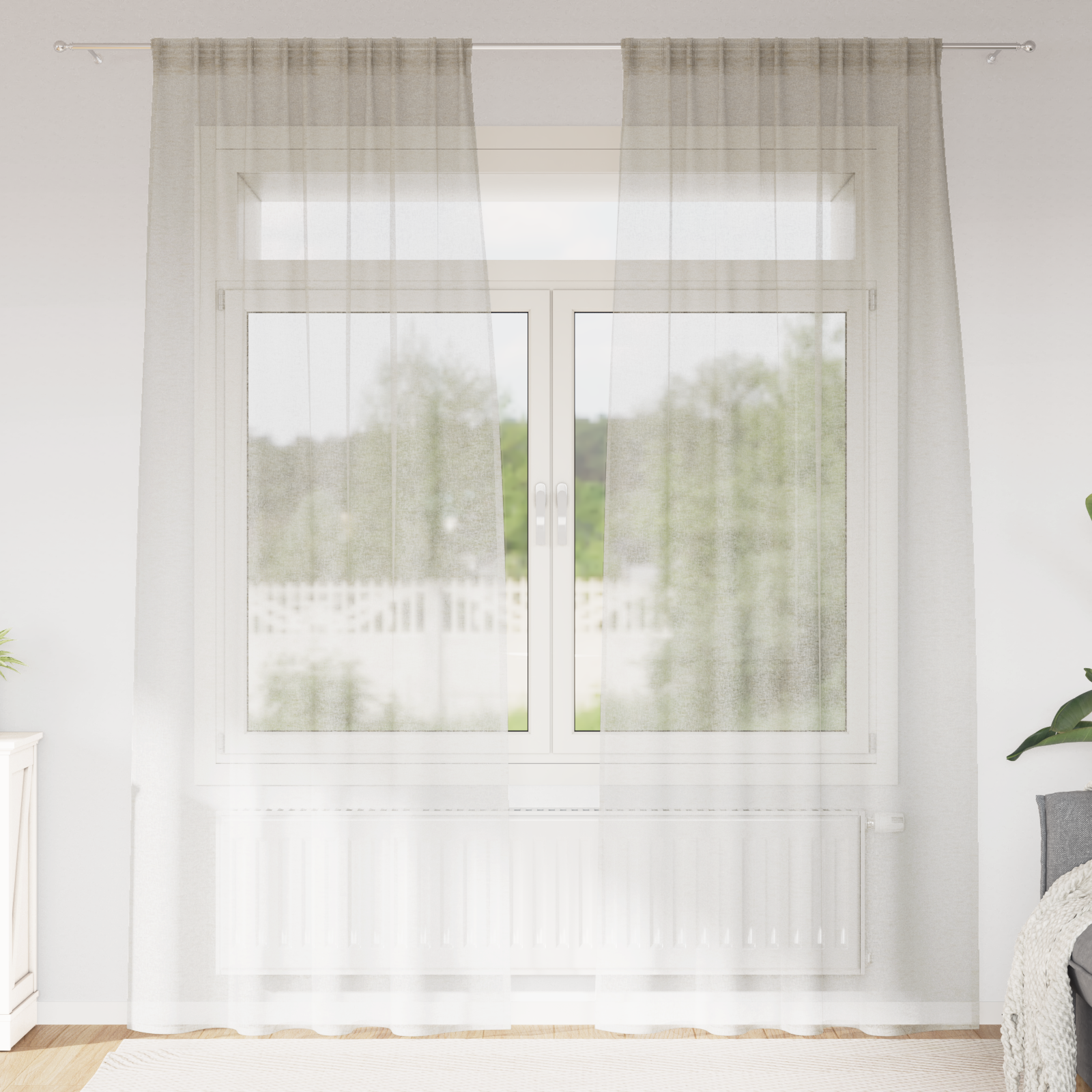 Gordijnen met gordijnen 2 pcs Crème 140 x 245 cm Polyester