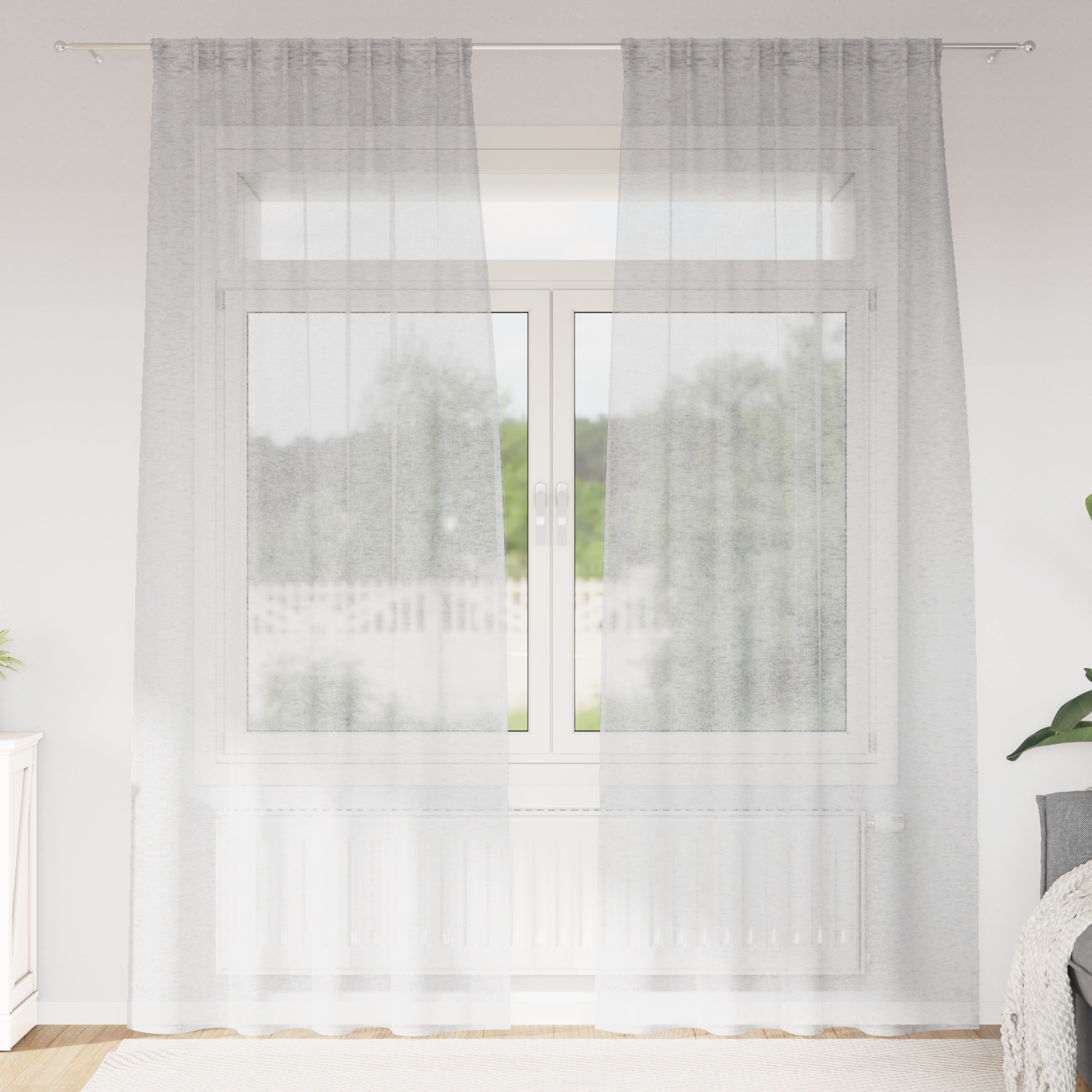 Gordijnen met gordijnen 2 pcs Lichtgrijs 140 x 225 cm Polyester