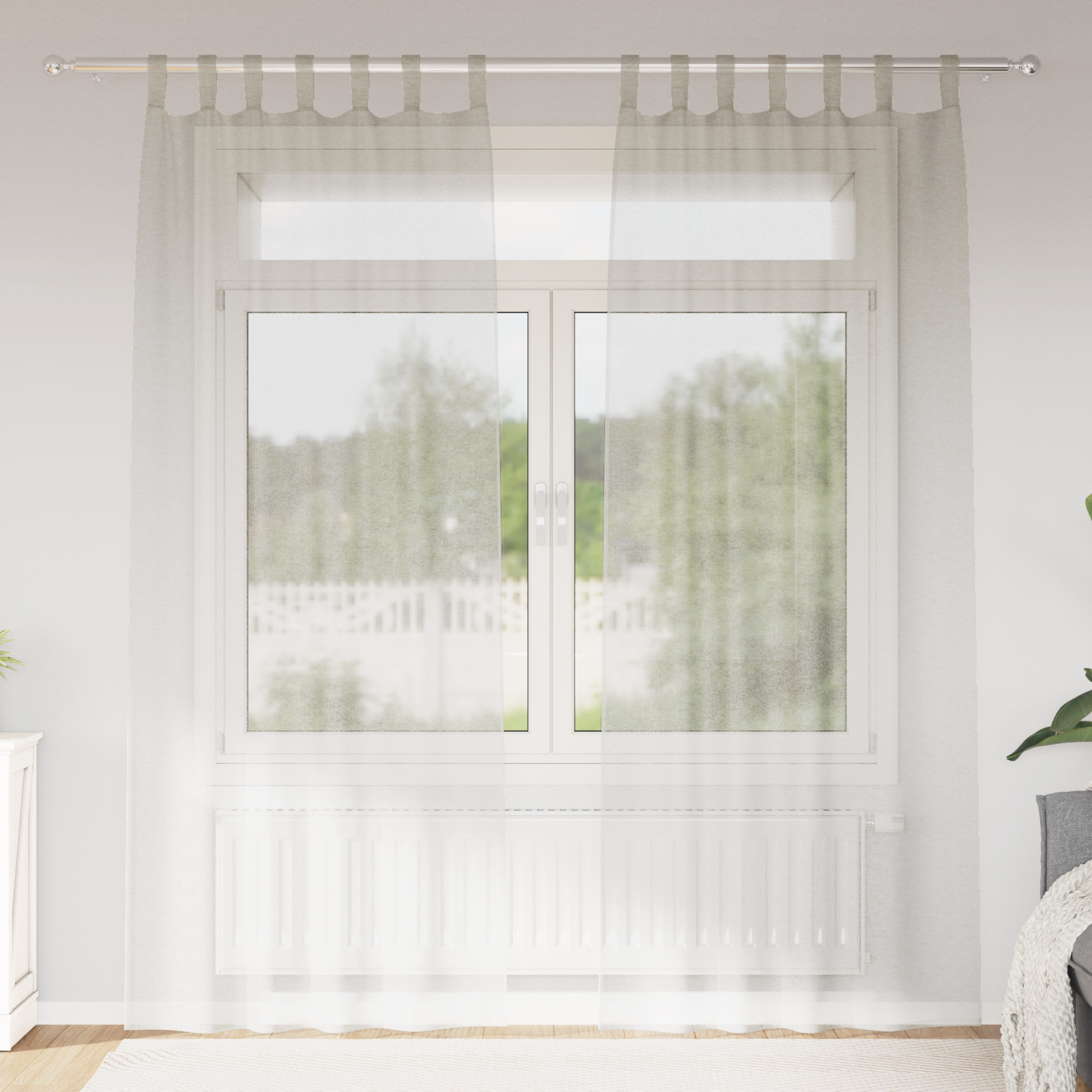 Gordijnen met gordijnen 2 pcs Crème 140 x 260 cm Polyester