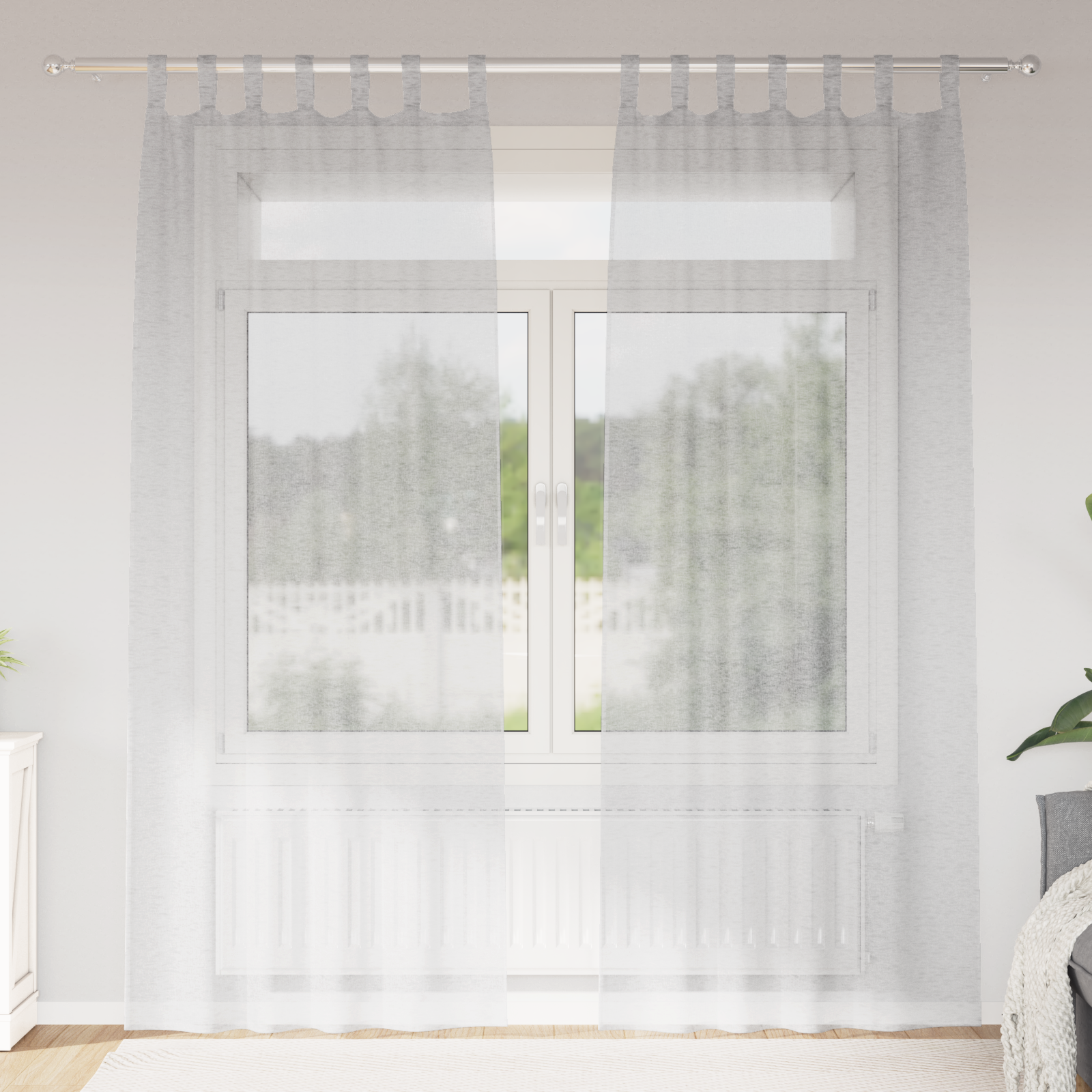 Gordijnen met gordijnen 2 pcs Lichtgrijs 140 x 245 cm Polyester