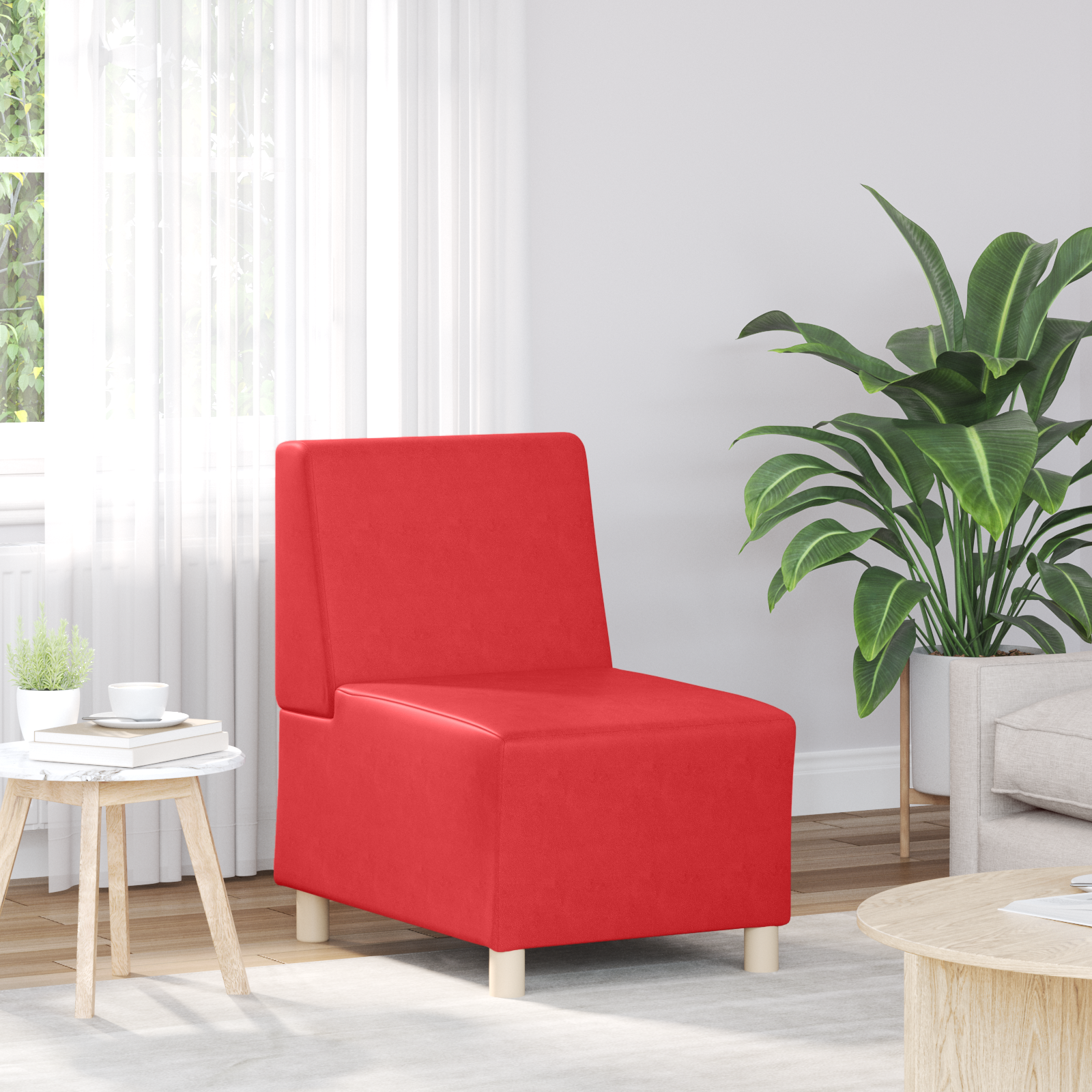 vidaXL Unitate Sofa Modulară Fără Brațe Roșu 55 x 74 x 82 cm