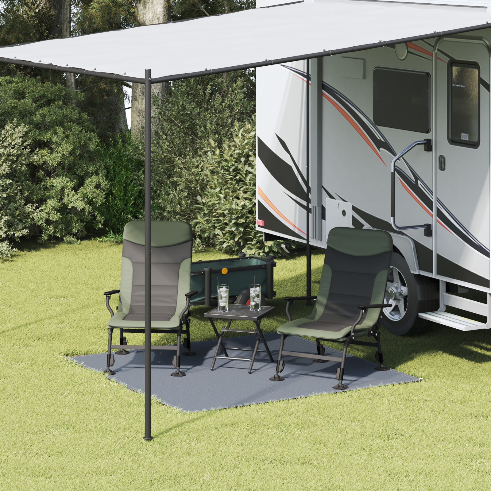 Tent Accessory Blue-grey Polyester 200 x 200 cm Rectangular