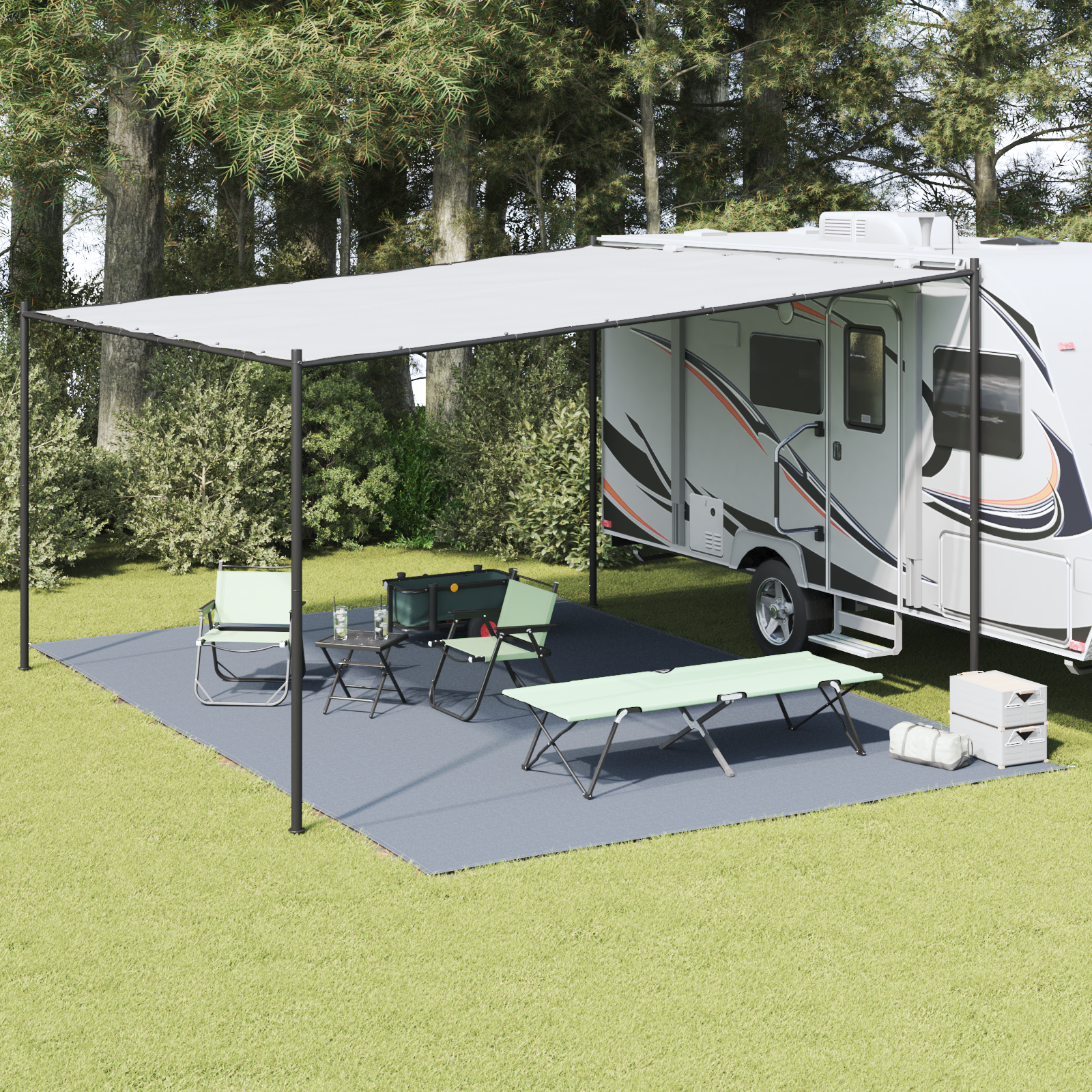 Tent Accessory Blue-grey Polyester 250 x 600 cm Portable