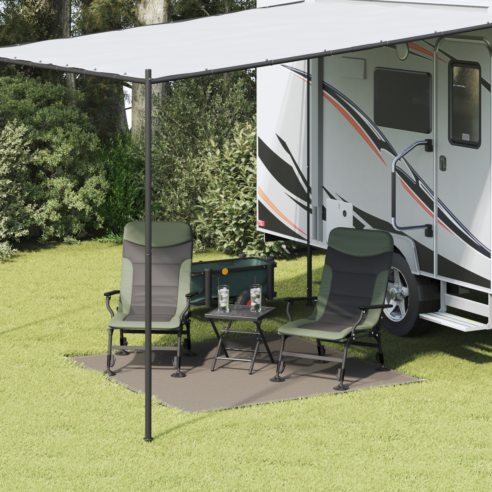 Tent Accessory Light grey Polyester 200 x 200 cm Foldable