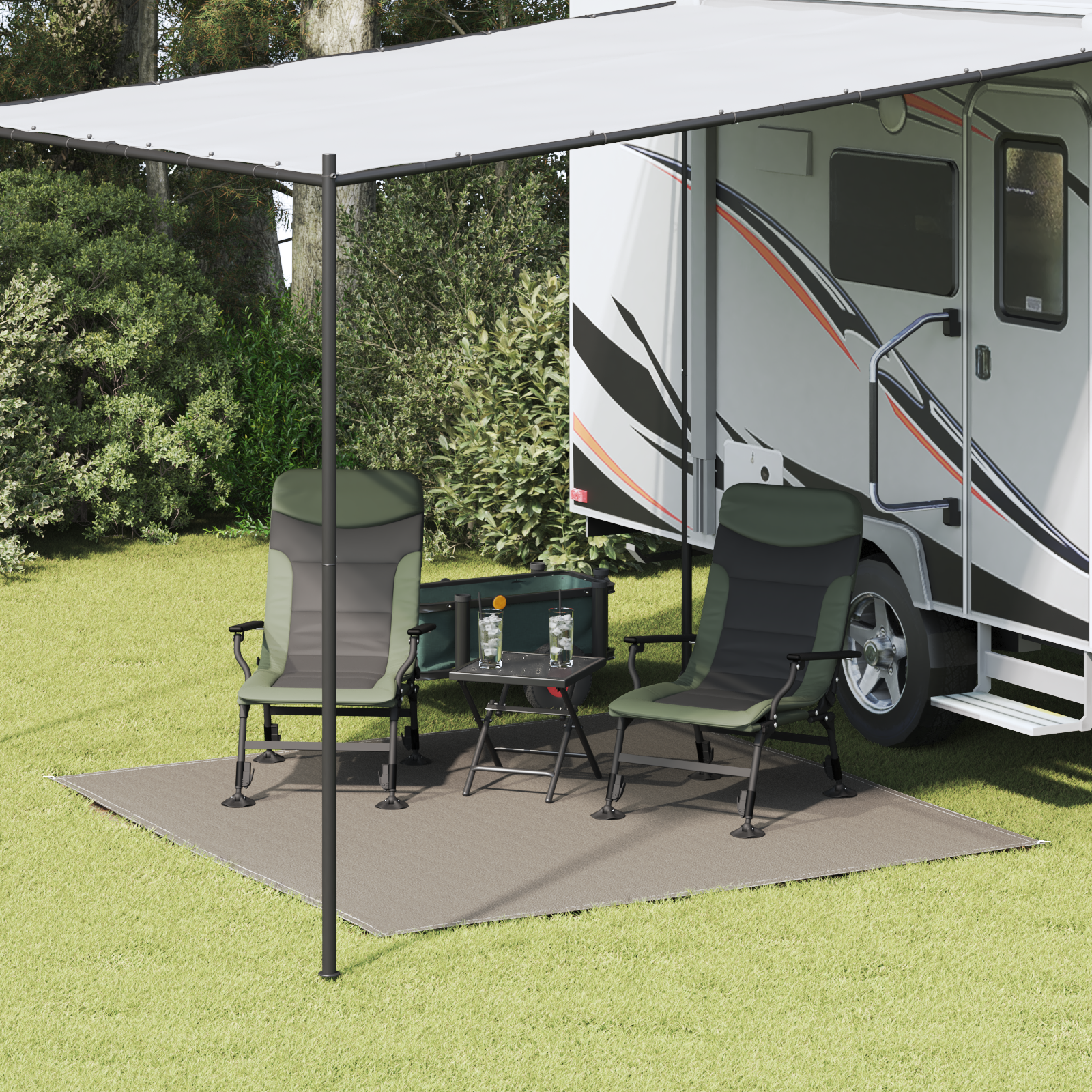 vidaXL Covoare pentru Cort Gri deschis 250 x 250 cm Polietilenă