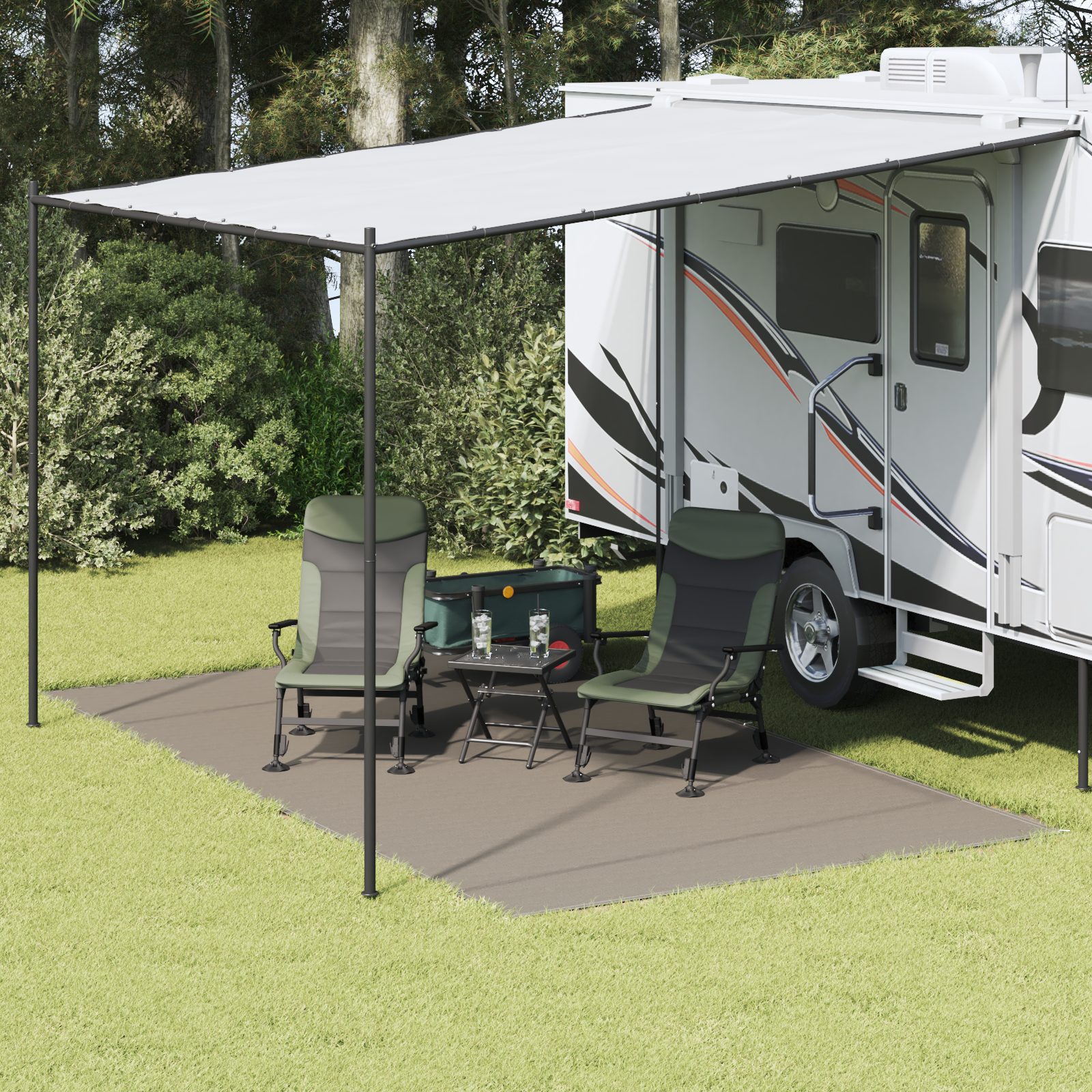 Tent Accessory Light grey Polycotton 250 x 450 cm Tent Accessory