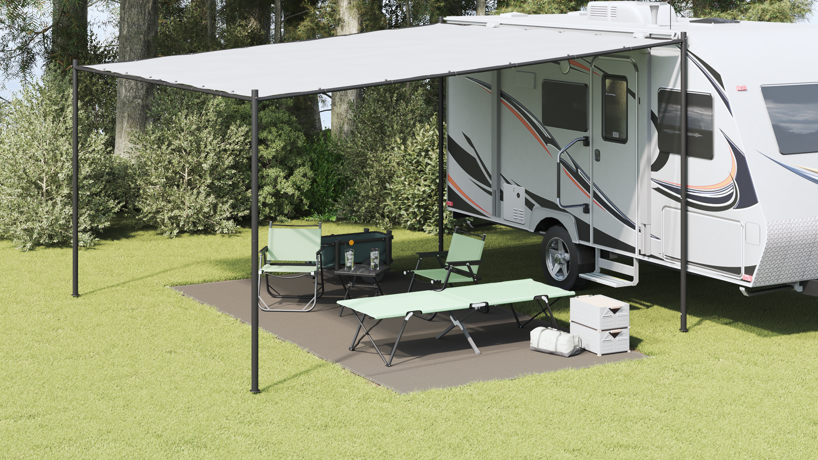 Tent Accessory Light grey Polyester 250 x 500 cm Portable